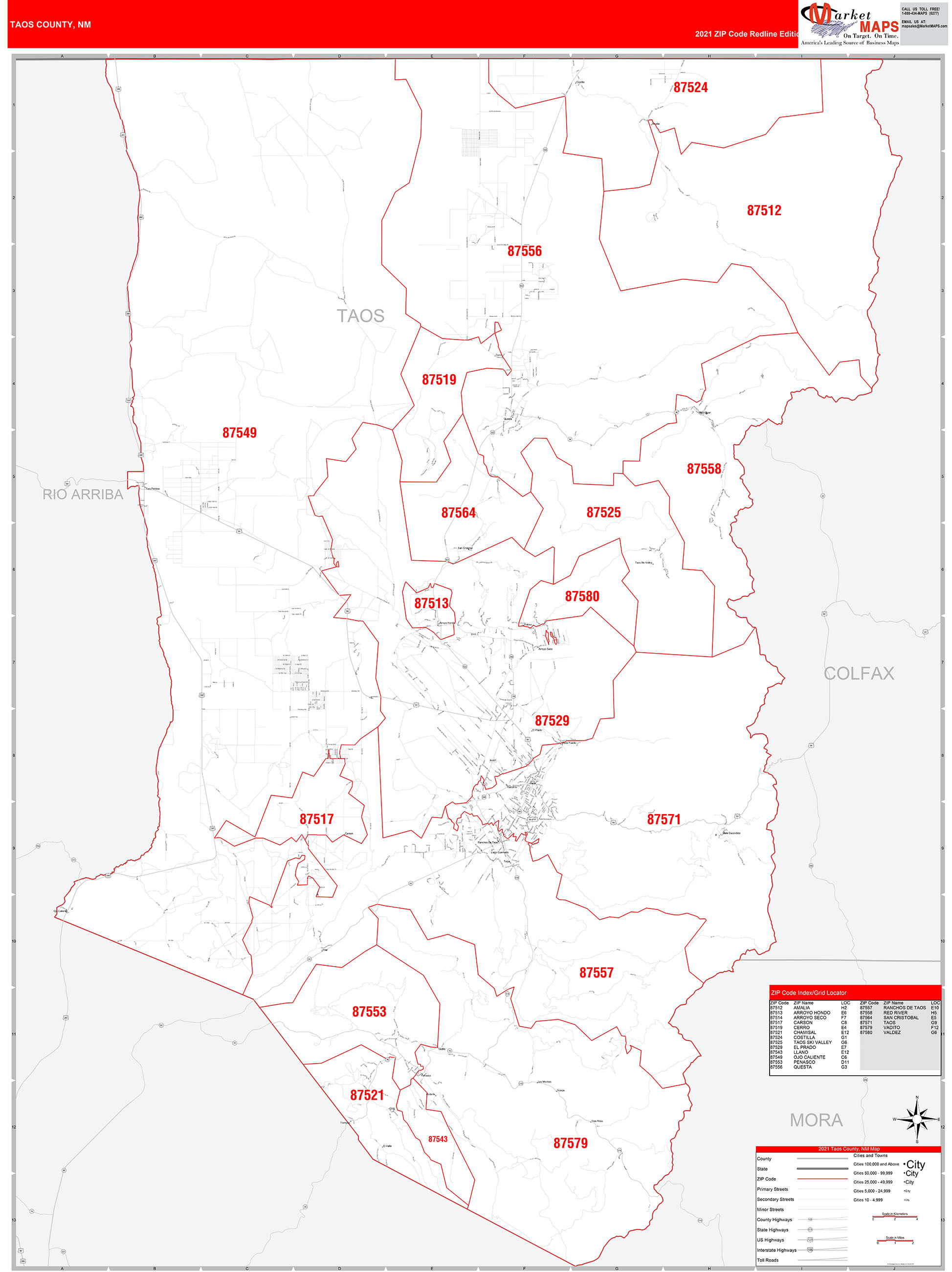 Taos Nm Zip Code Map