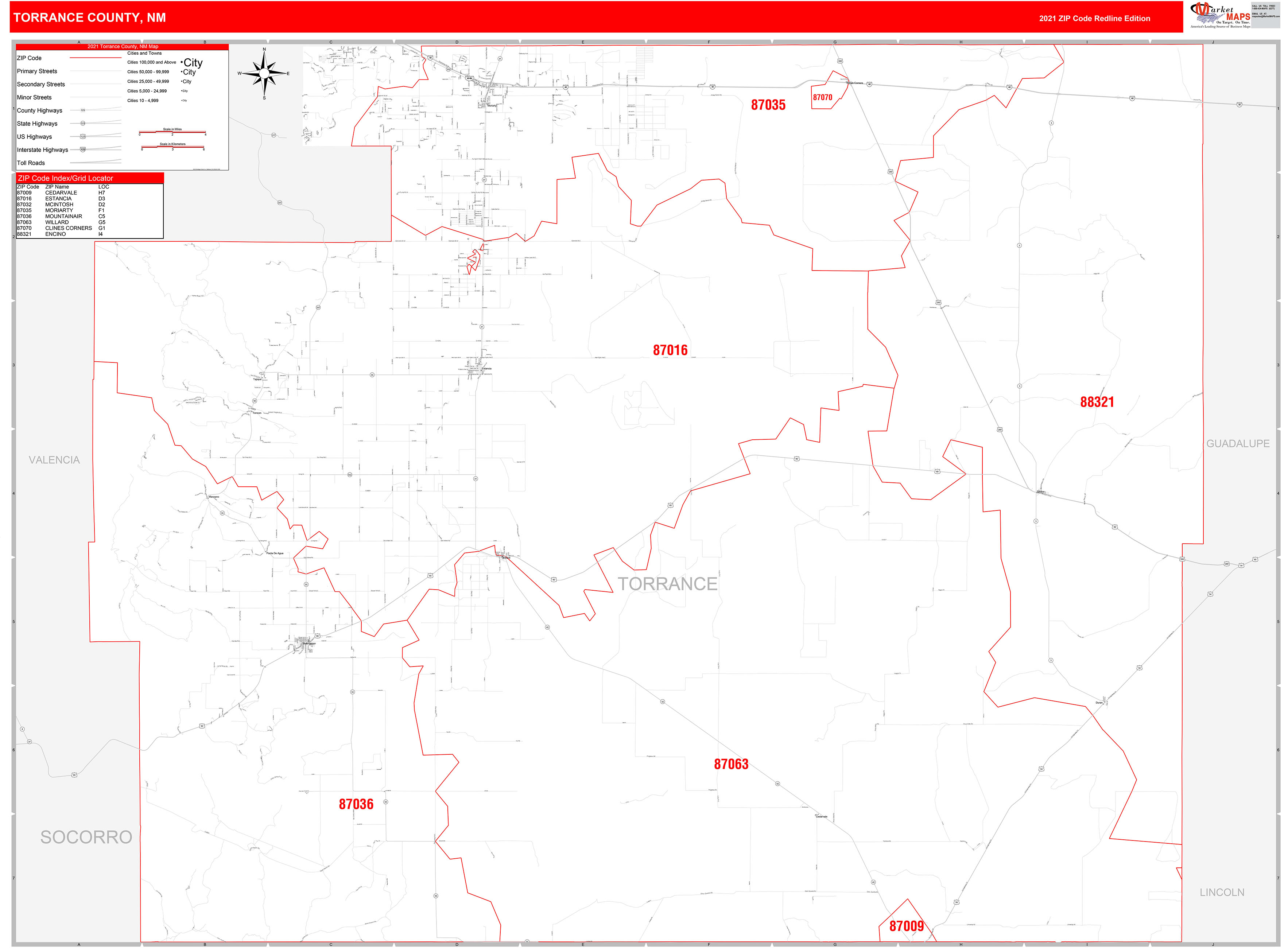 torrance-county-nm-zip-code-wall-map-red-line-style-by-marketmaps