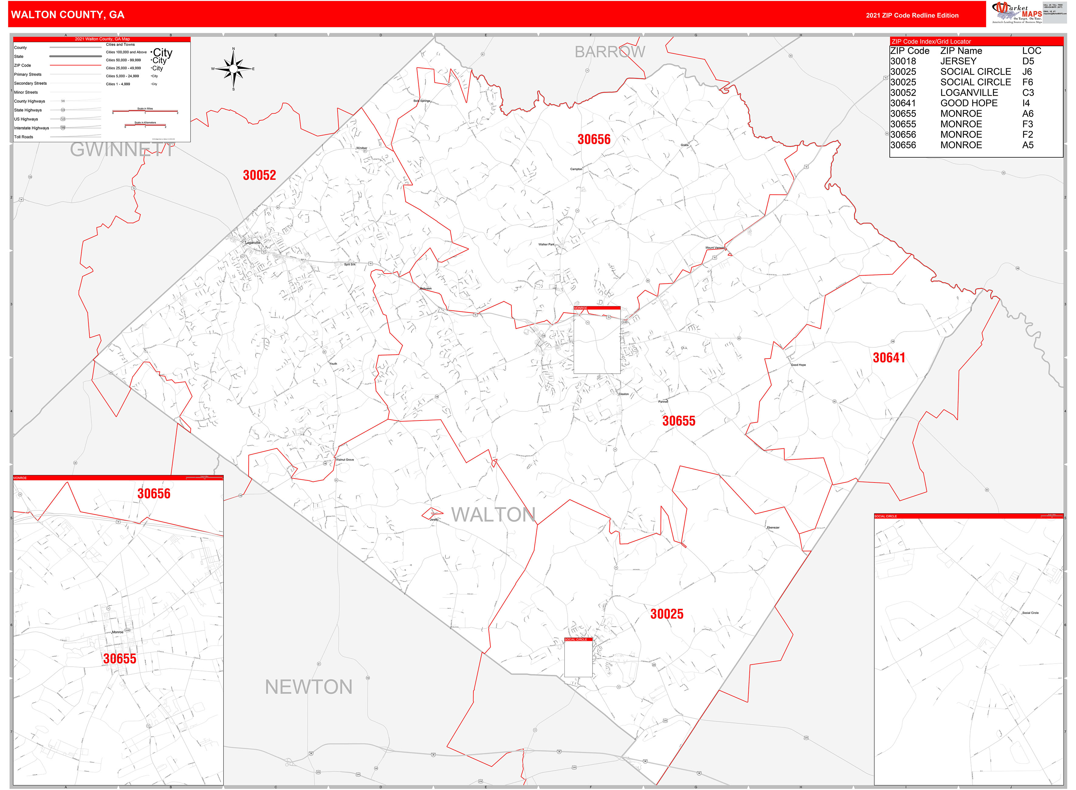 Walton County Zip Code Map