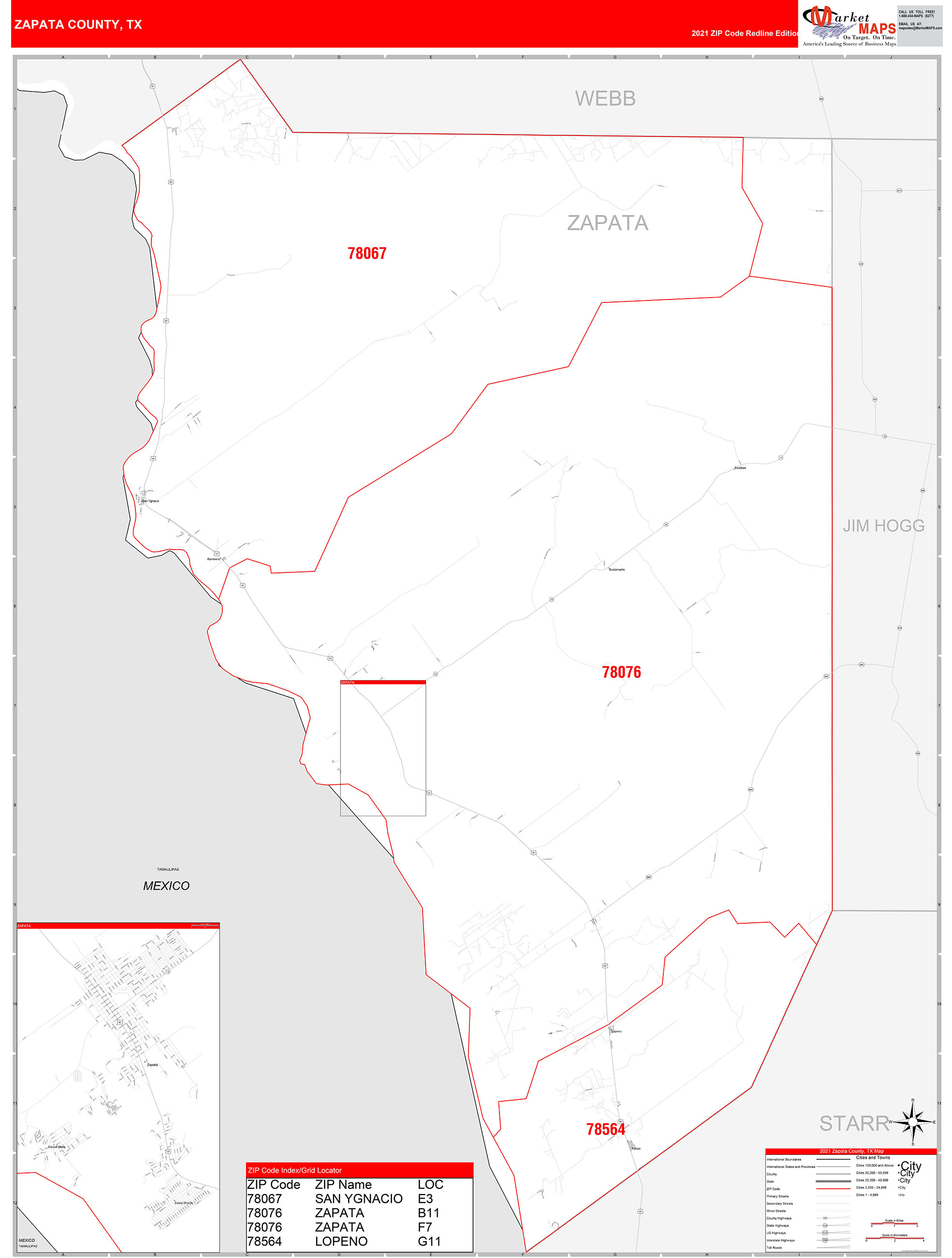 Zapata County Map
