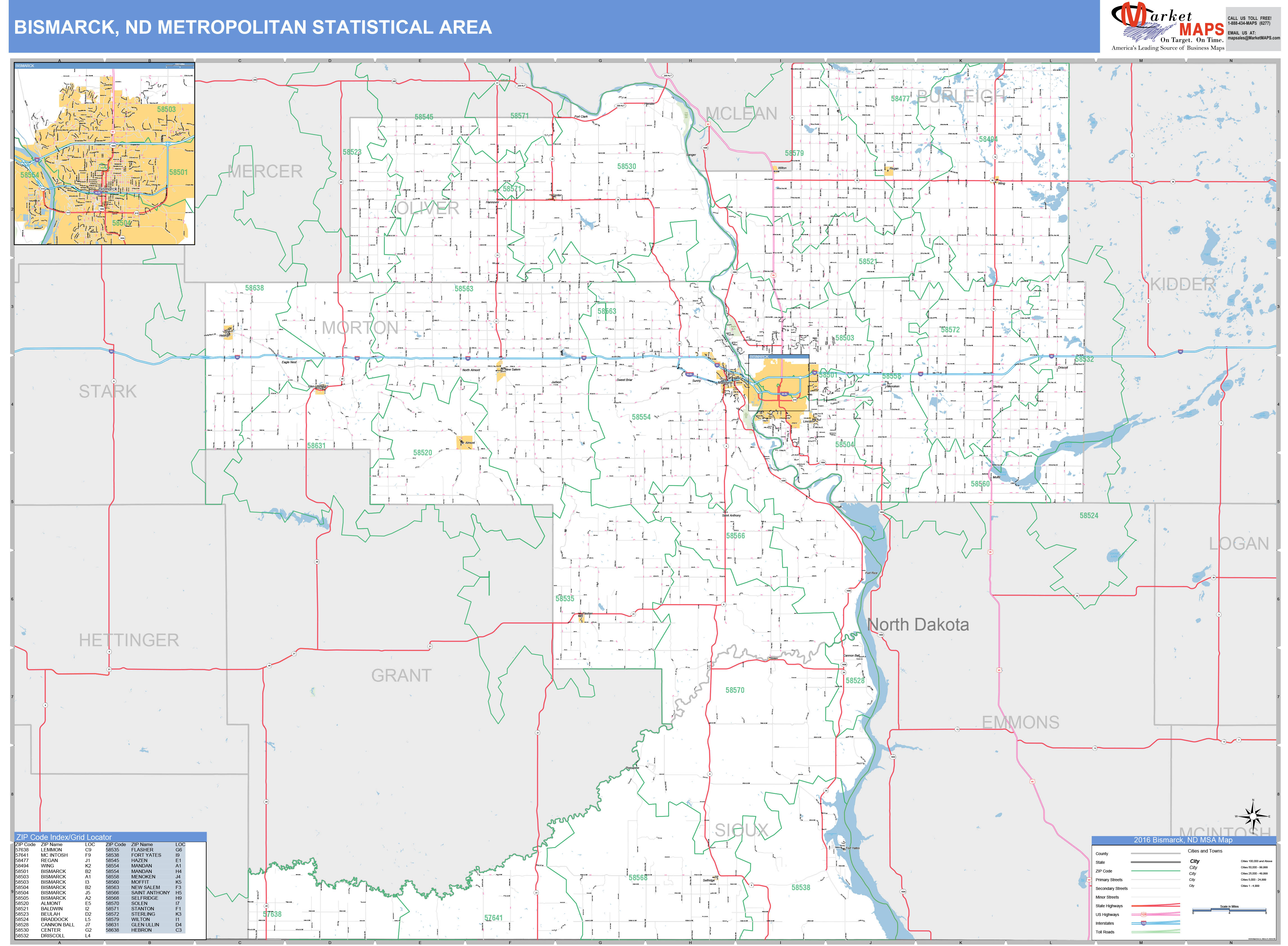 Bismarck Nd Area Code Map
