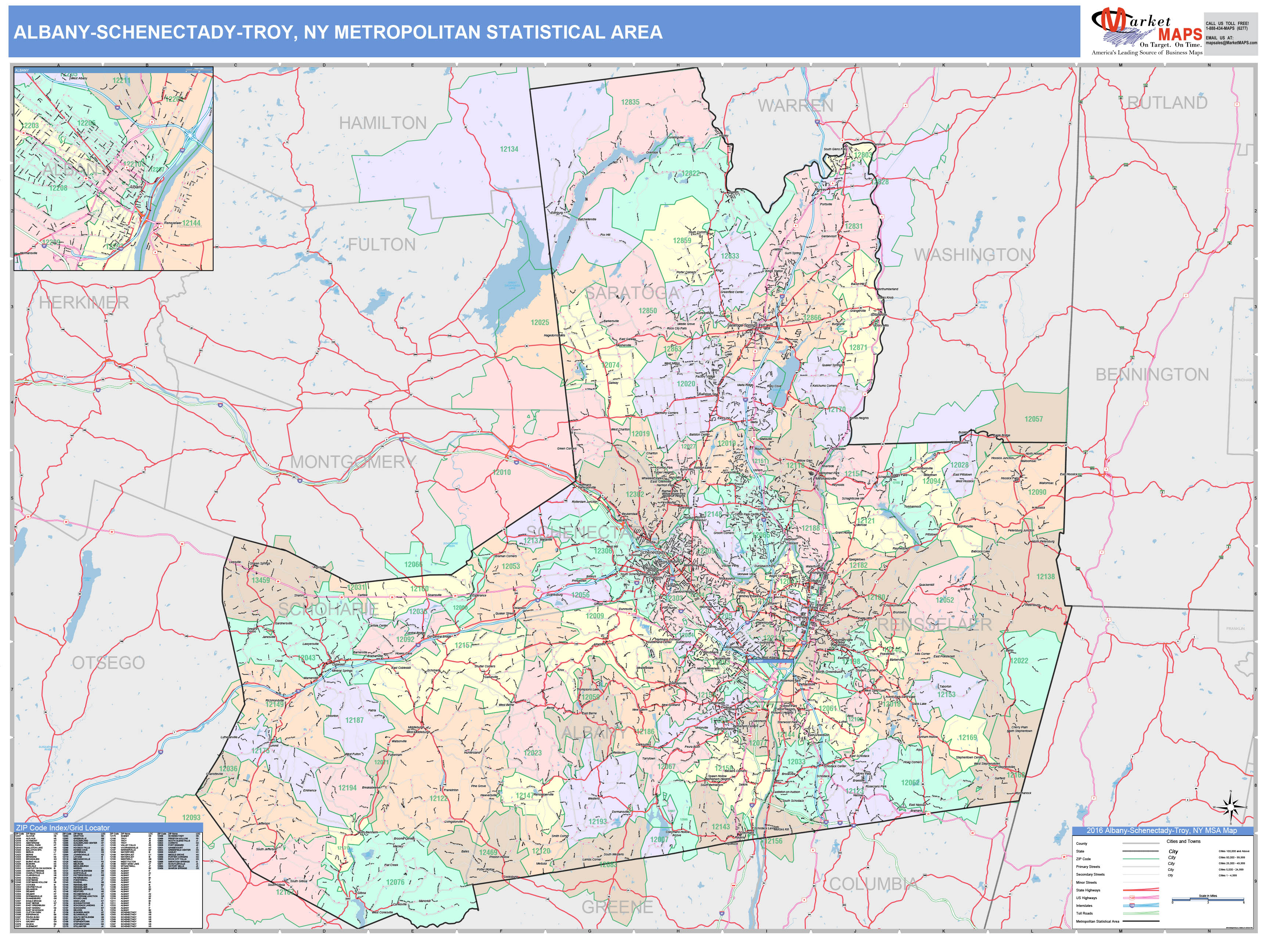 Schenectady New York Zip Code Map