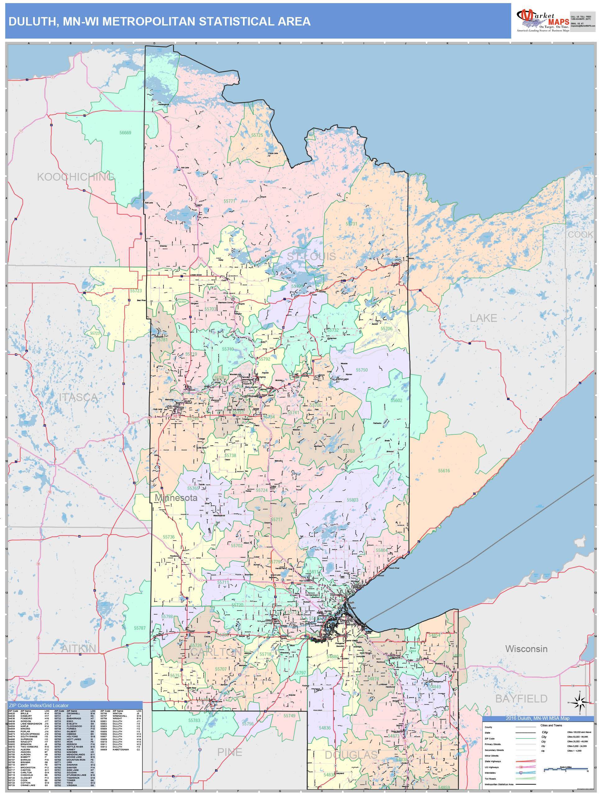 Duluth Minnesota Wall Map Premium Style By Marketmaps vrogue.co