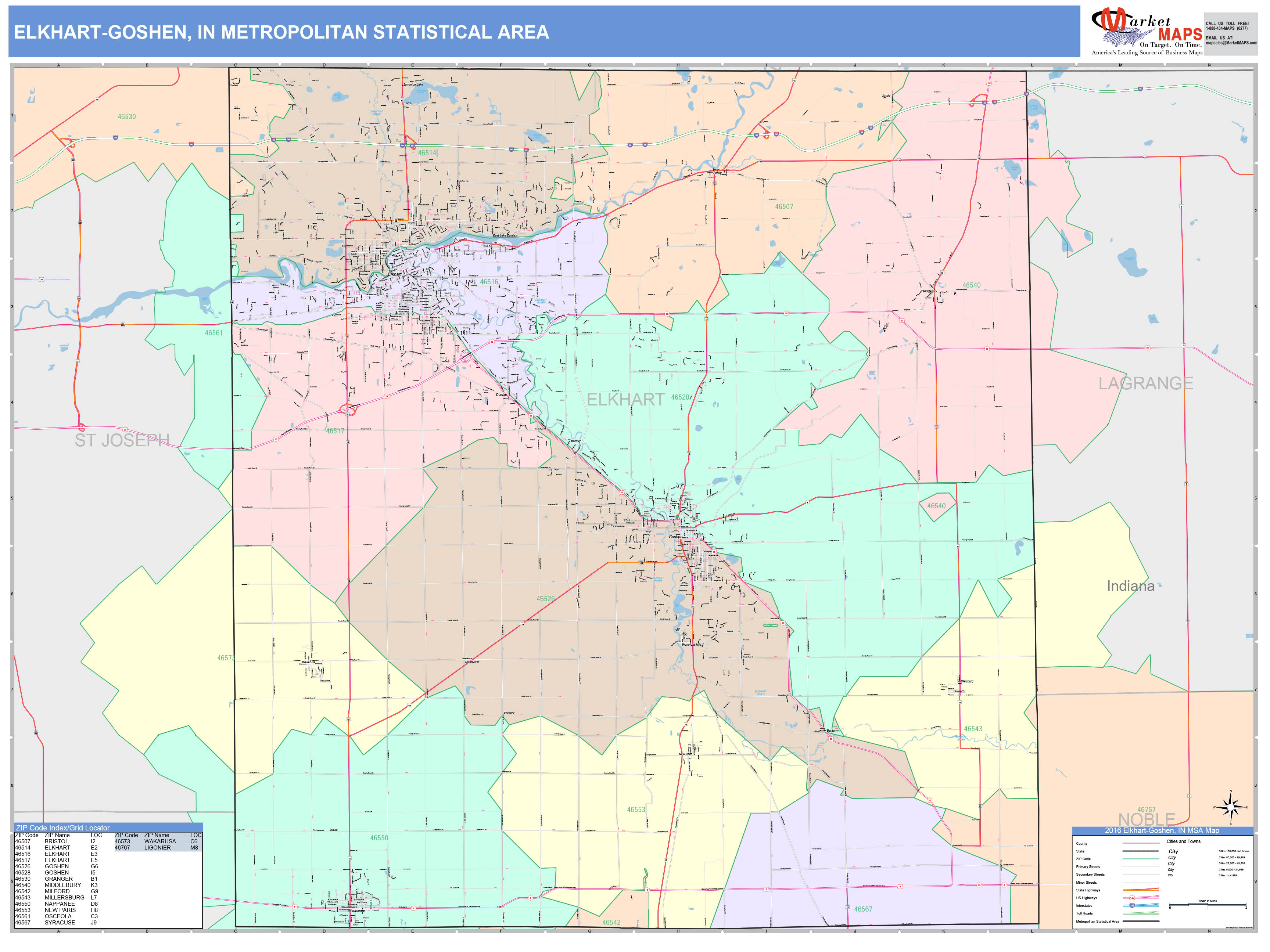 Elkhart Indiana Zip Code Map Map
