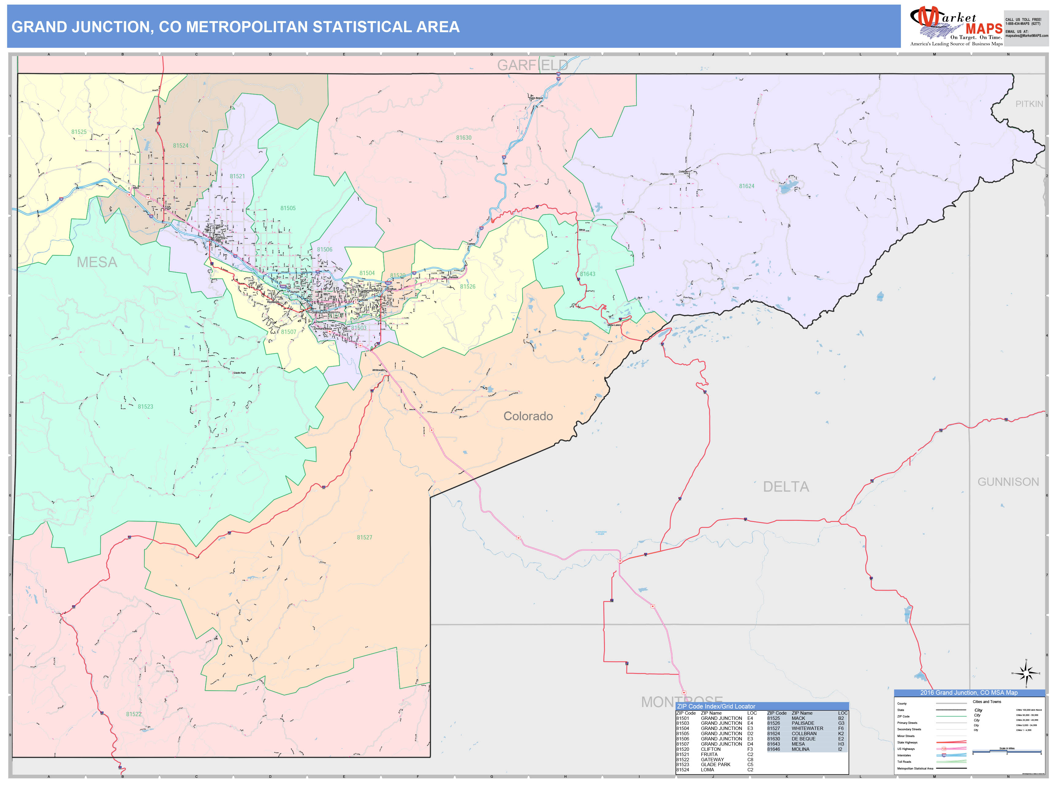 Grand Junction Zip Code Map - Map