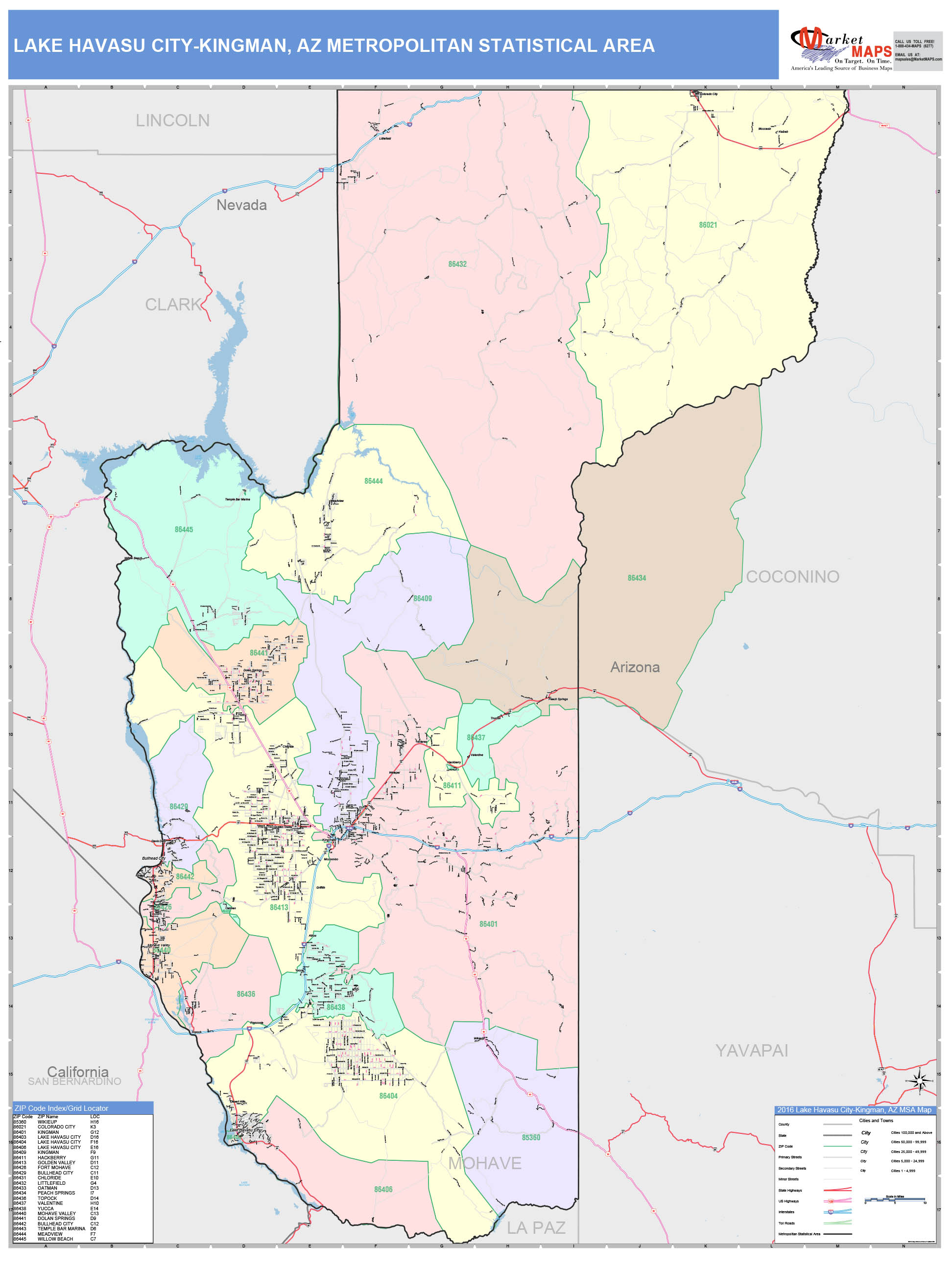 Lake Havasu City Arizona Zip Code Wall Map Basic Style By Marketmaps Images and Photos finder