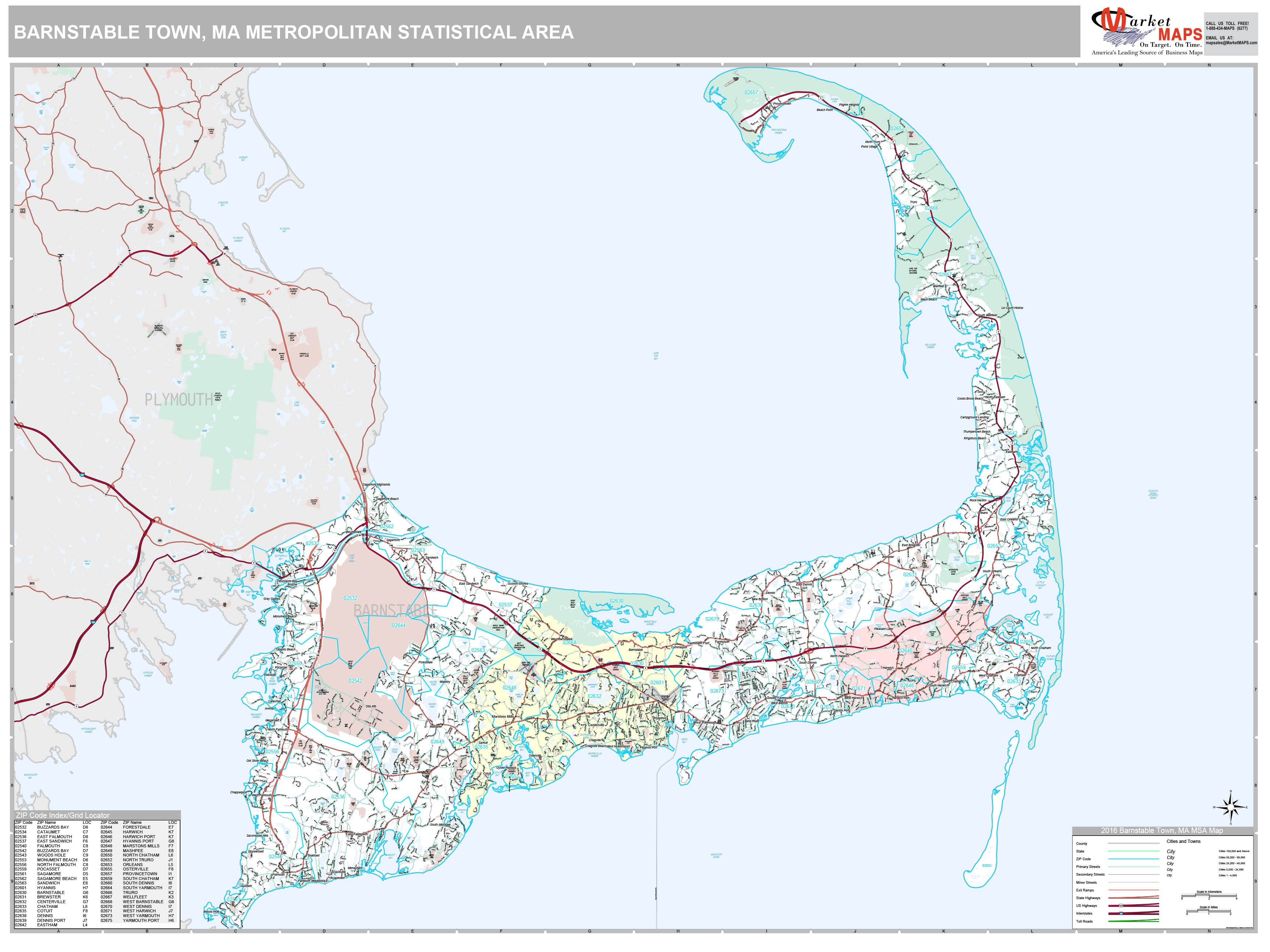 Barnstable Town Ma Metro Area Wall Map Premium Style By Marketmaps My