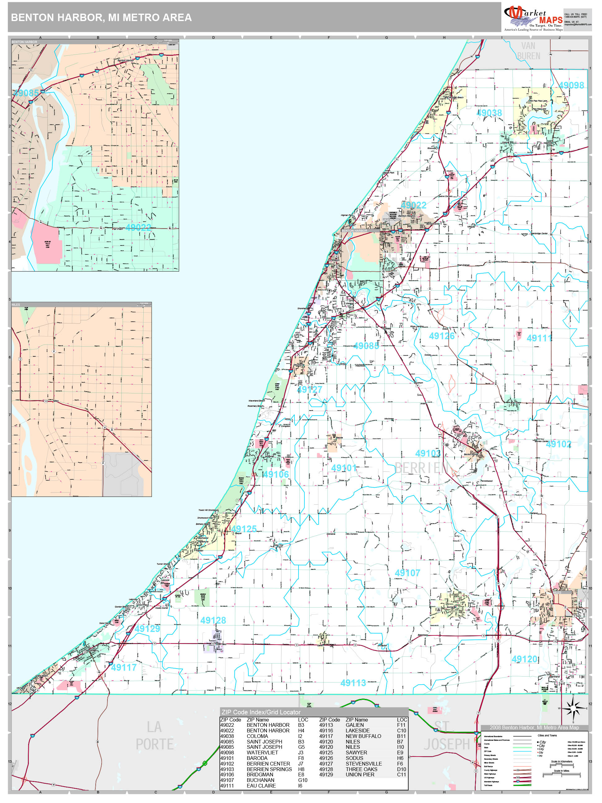 Benton Harbor Mi Zip Code Map United States Map