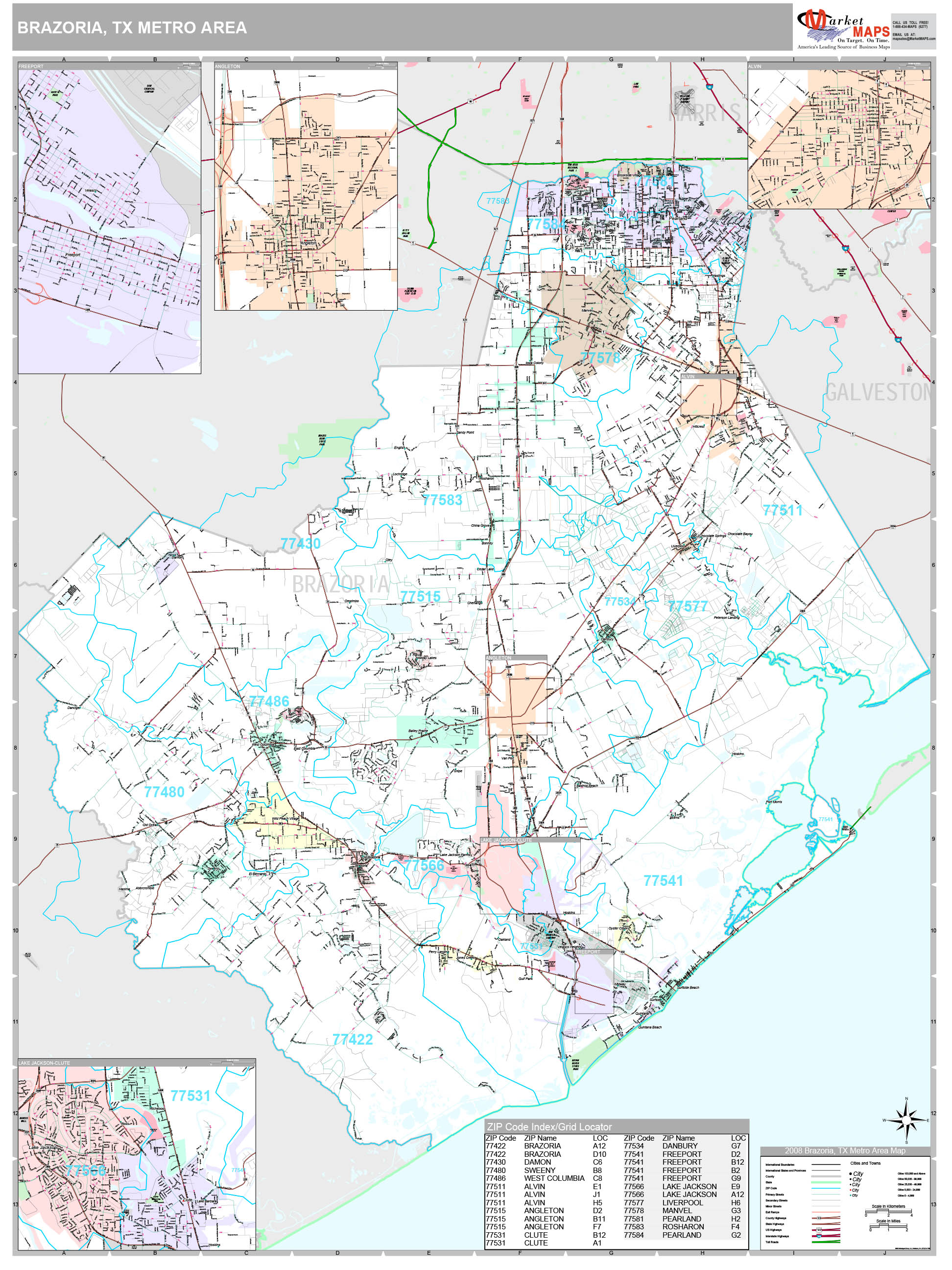 Brazoria Metro Area Tx Zip Code Map Premium Style vrogue.co