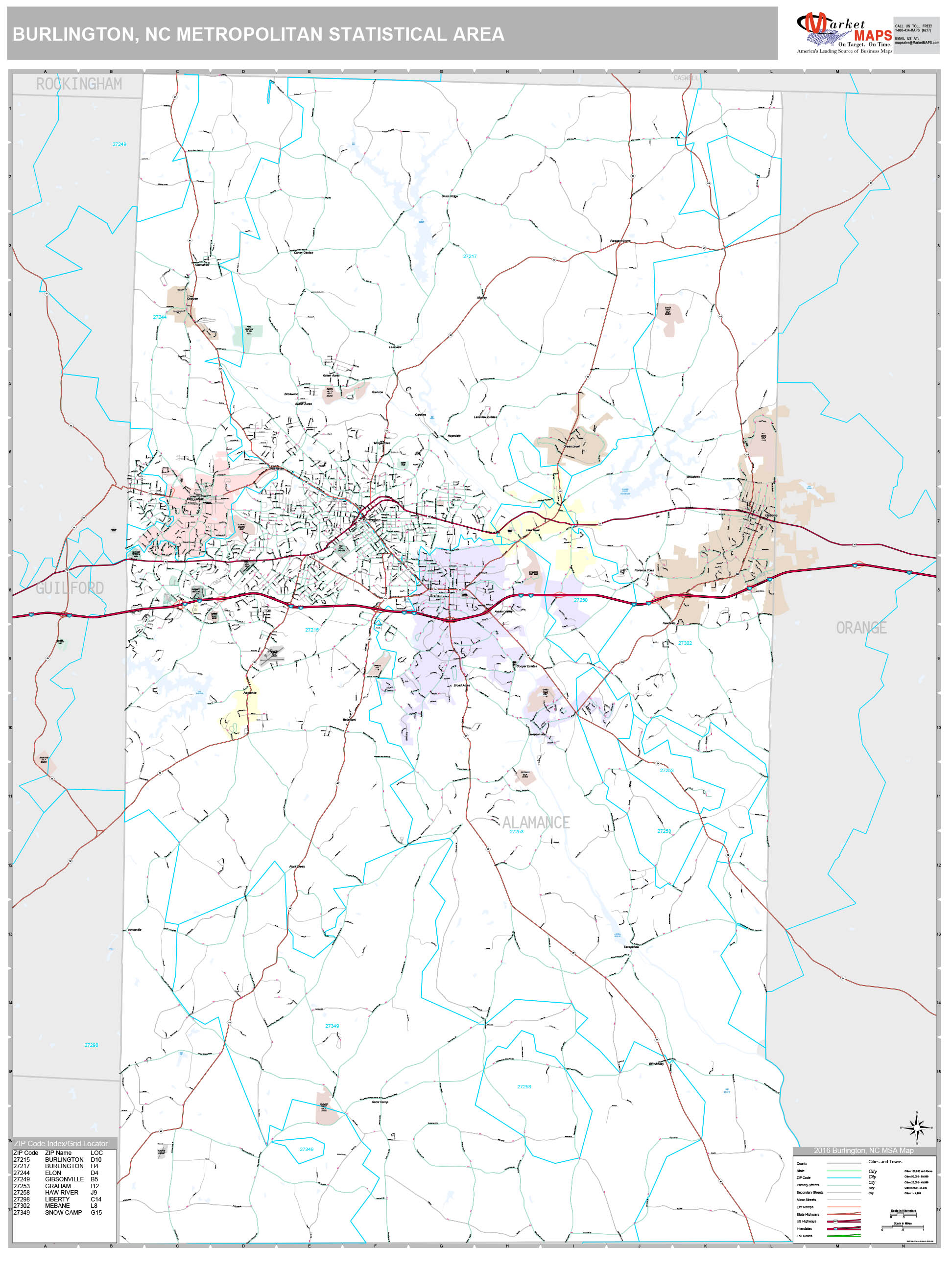Burlington NC Metro Area Wall Map Premium Style By MarketMAPS burlington-nc-metro-area-wall-map-premium-style-by-marketmaps