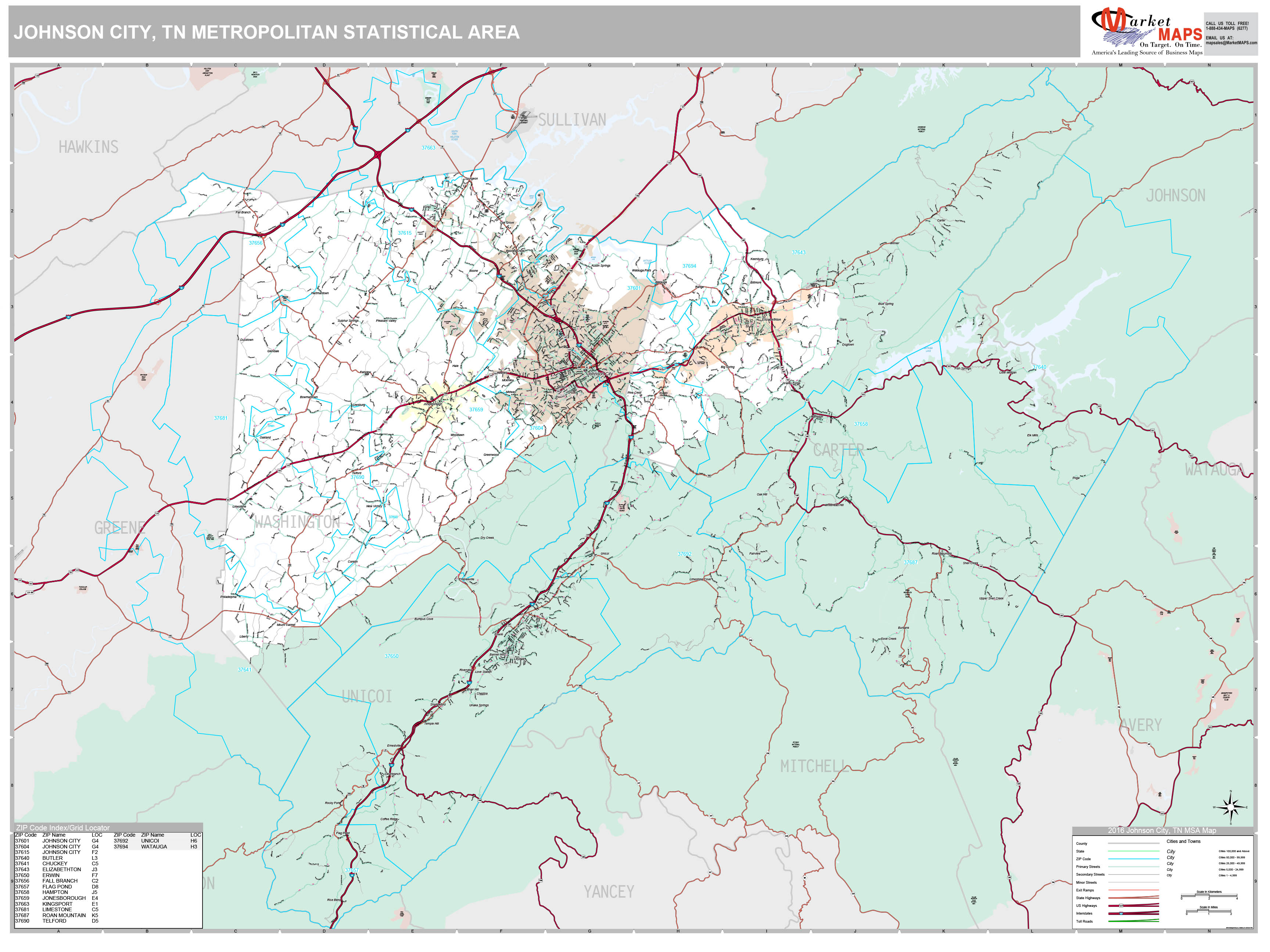 Johnson City Zip Code Map Map