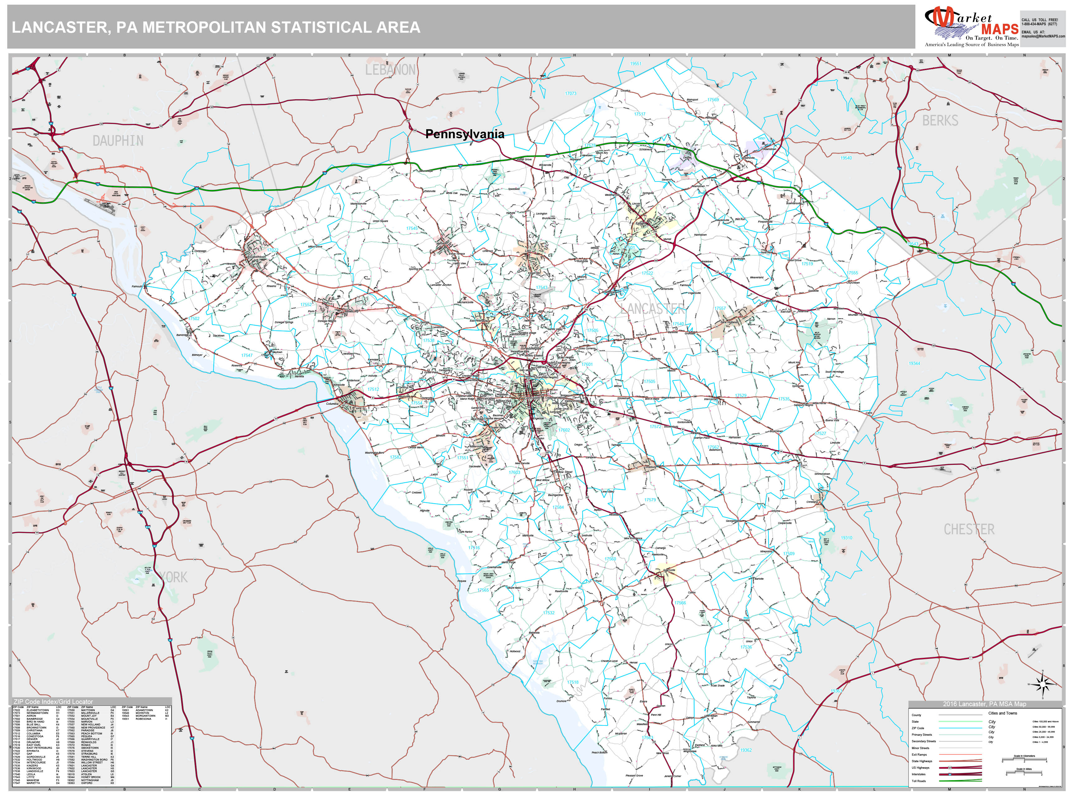 Lancaster Pa Area Map