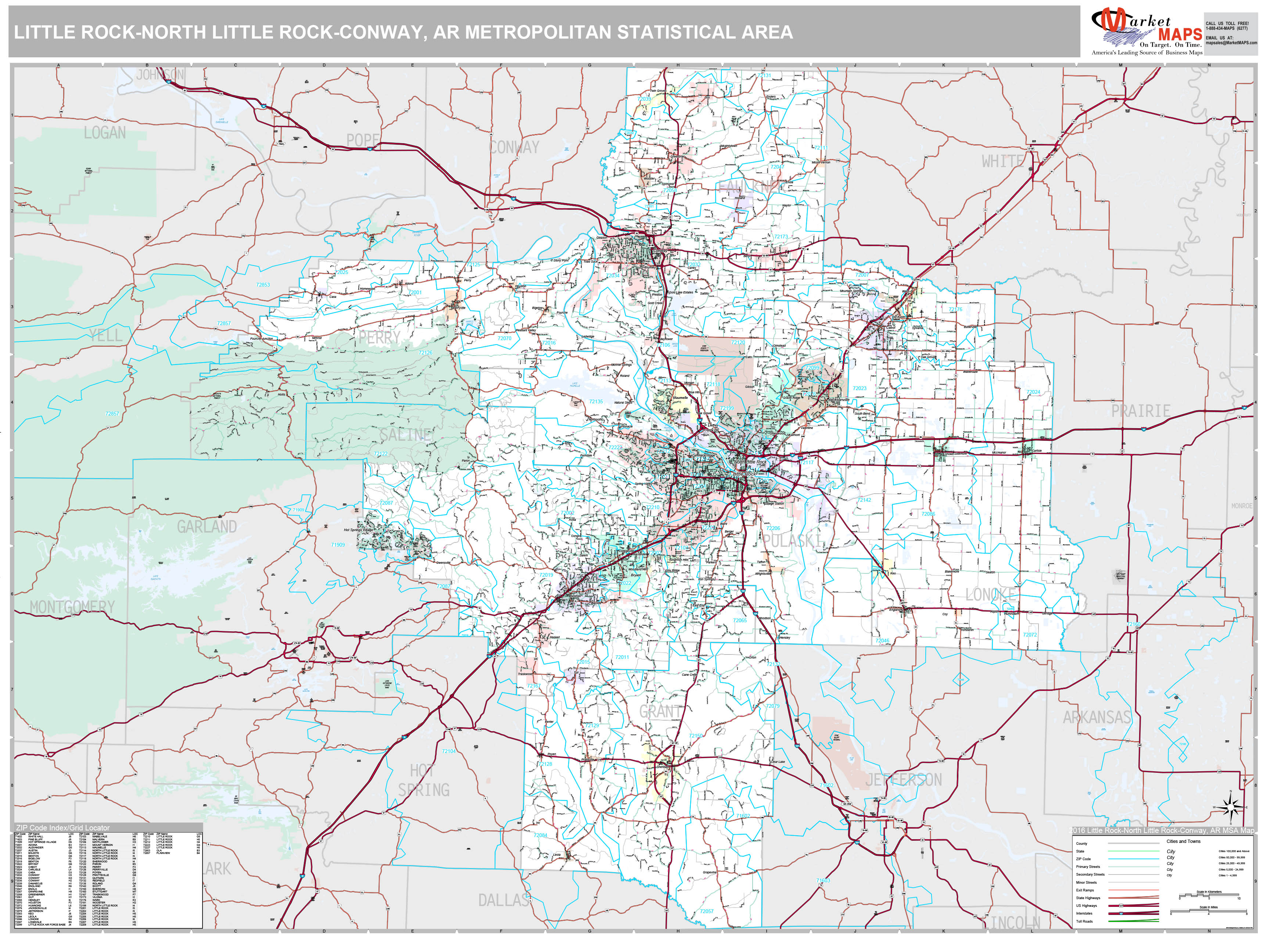 Little RockNorth Little RockConway, AR Metro Area Wall Map Premium