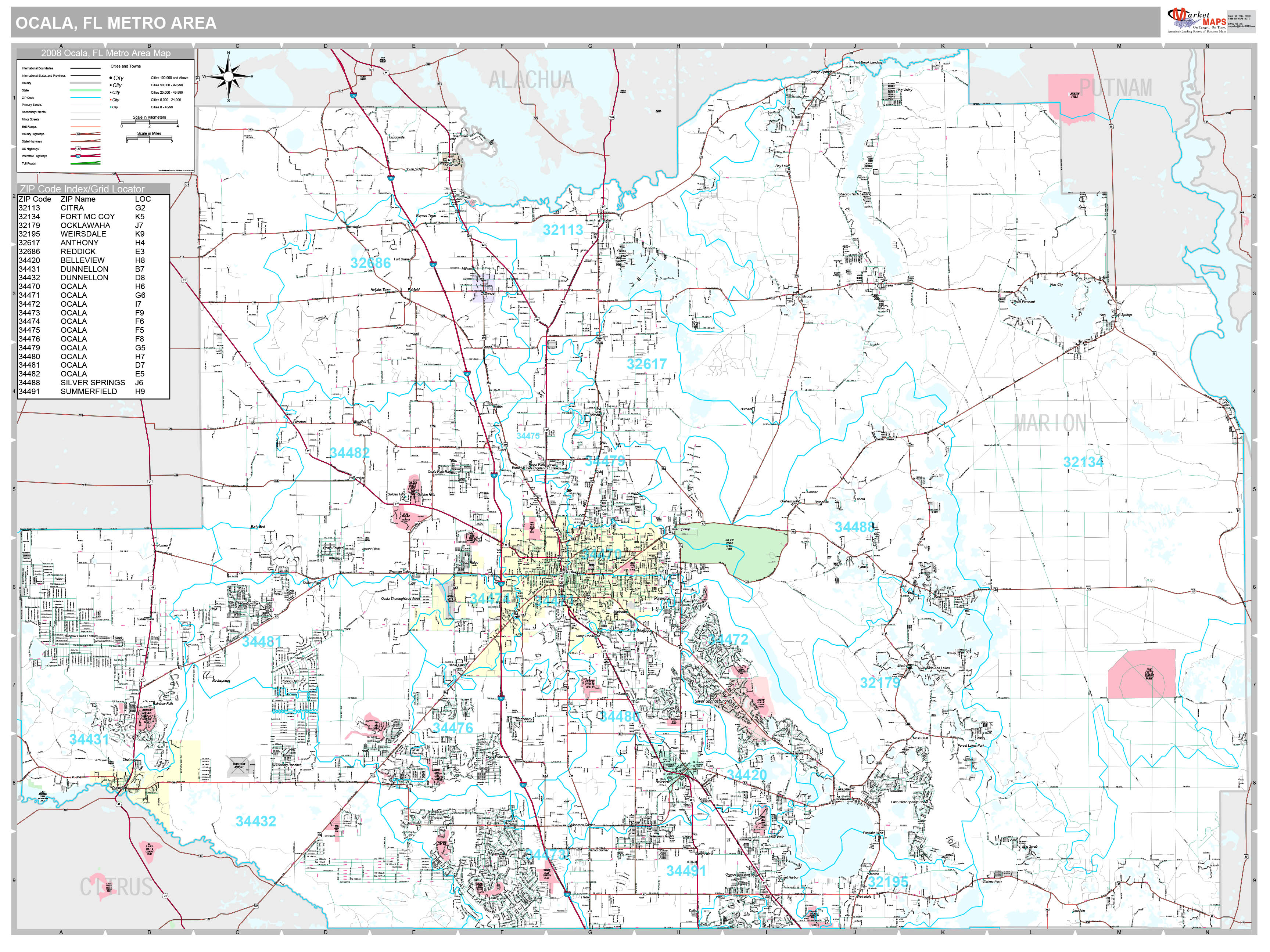 Ocala Florida Wall Map Premium Style By Marketmaps Images and Photos