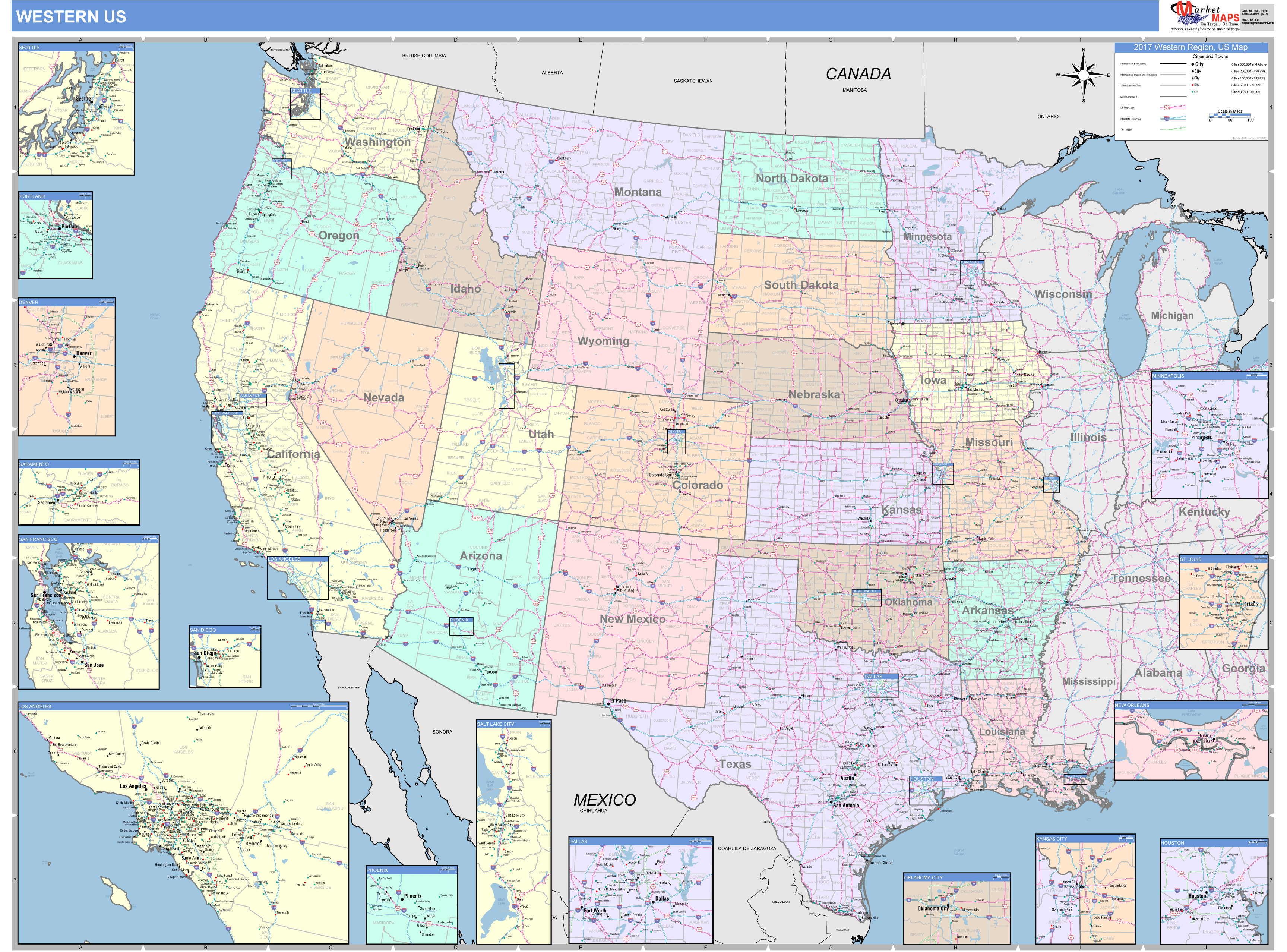 Us West Regional Wall Map By Geonova Mapsales Images And Photos Finder West 