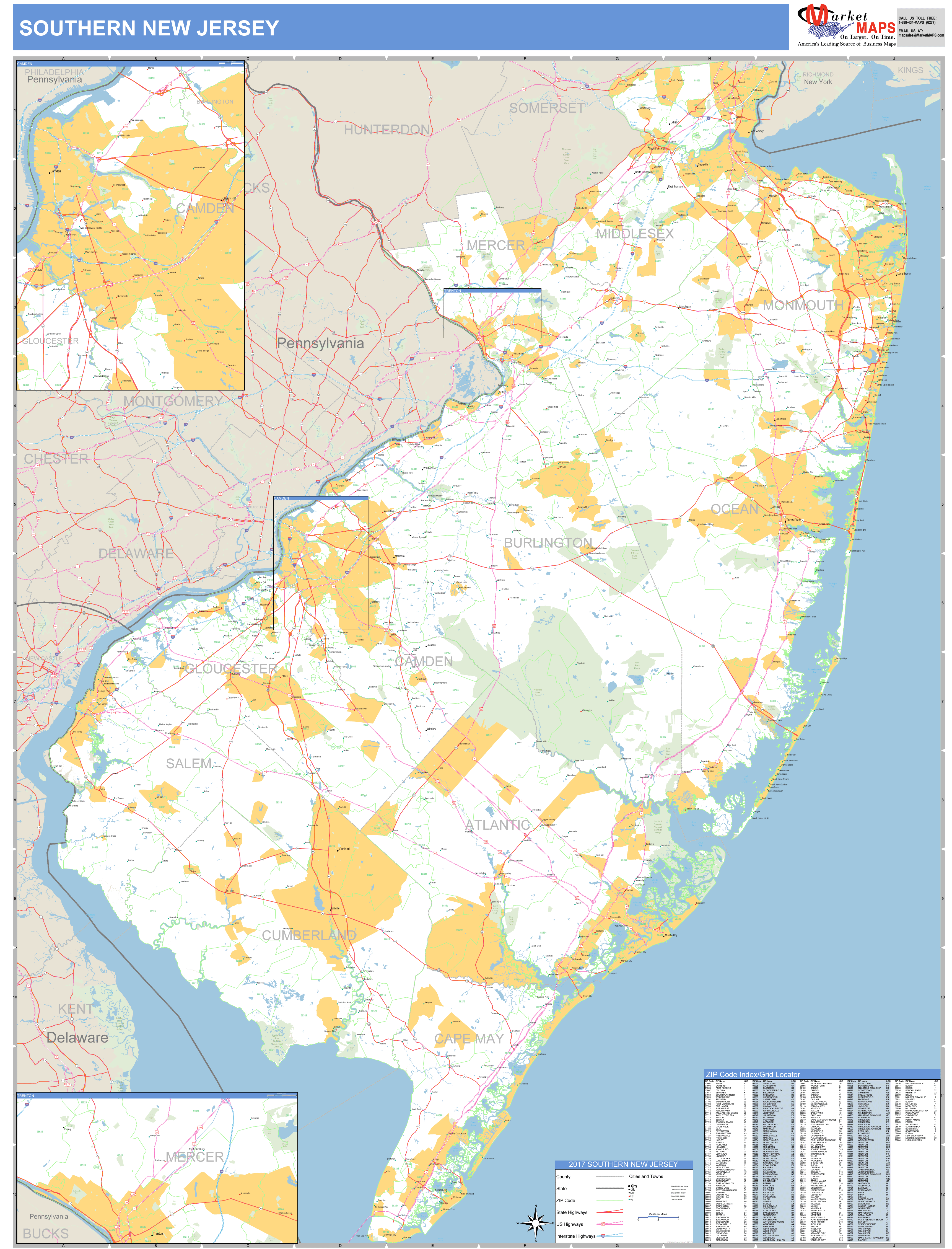 South Jersey Zip Code Map Map