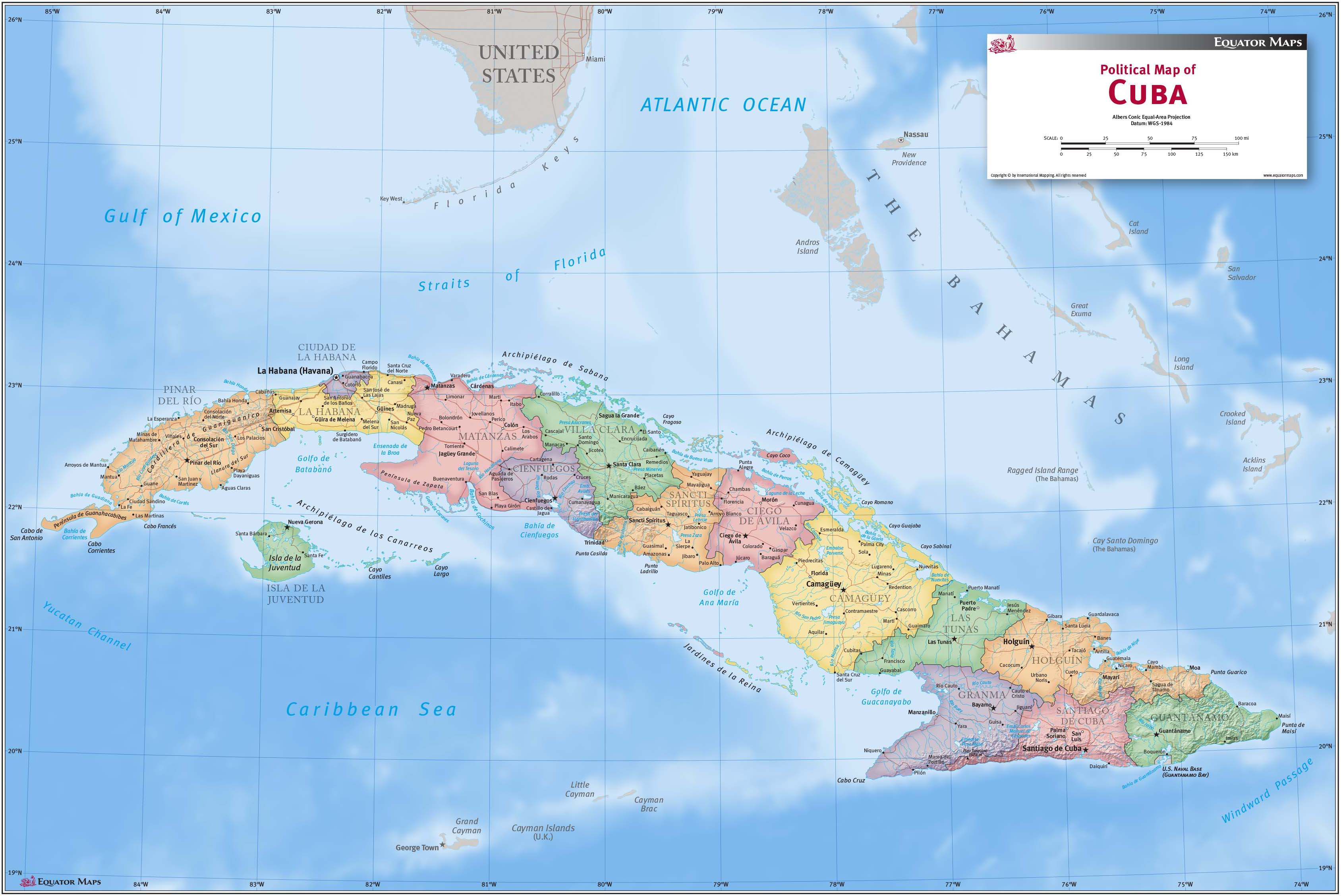 Cuba Political Wall Map By Equator Maps Images - vrogue.co