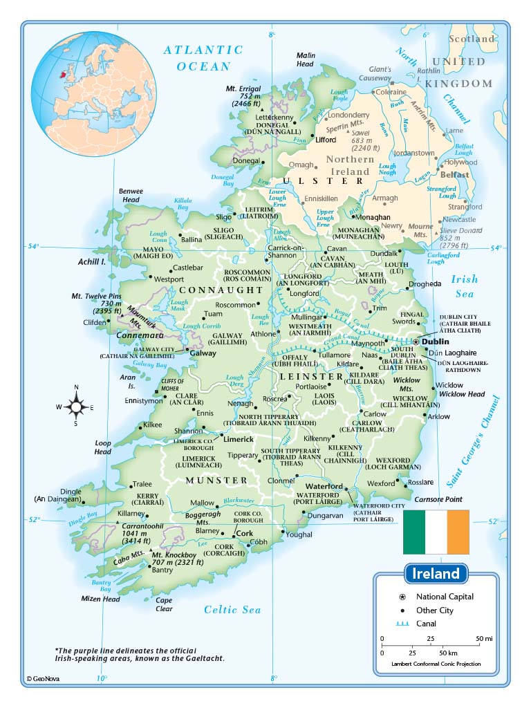 Ireland Wall Map by GeoNova MapSales