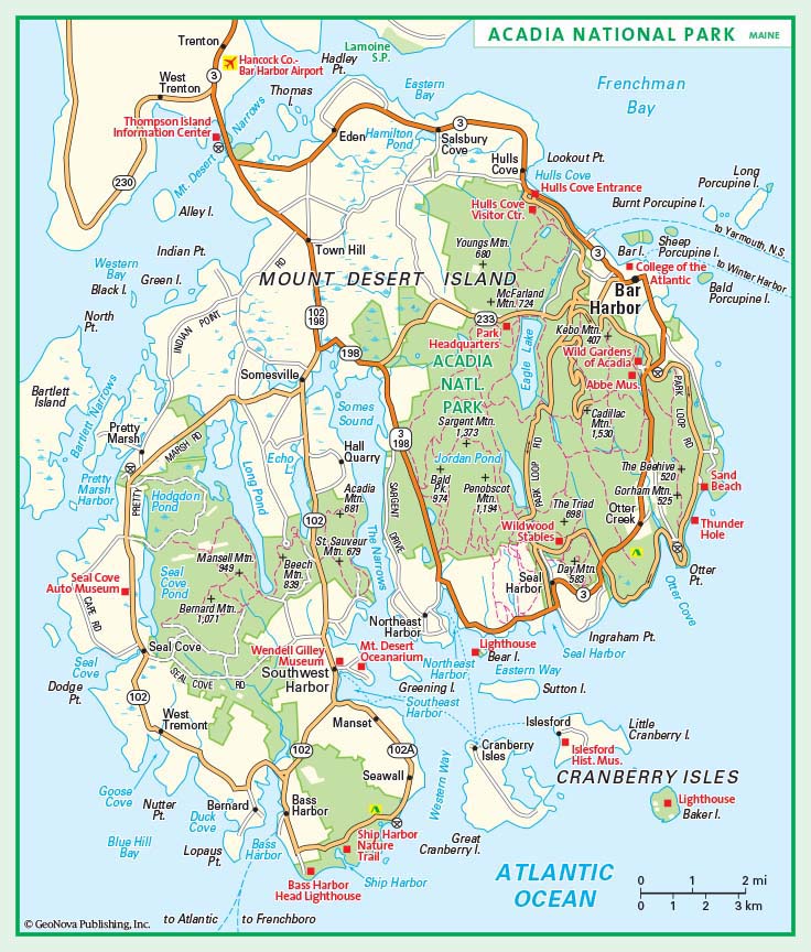Acadia National Park Wall Map by GeoNova MapSales