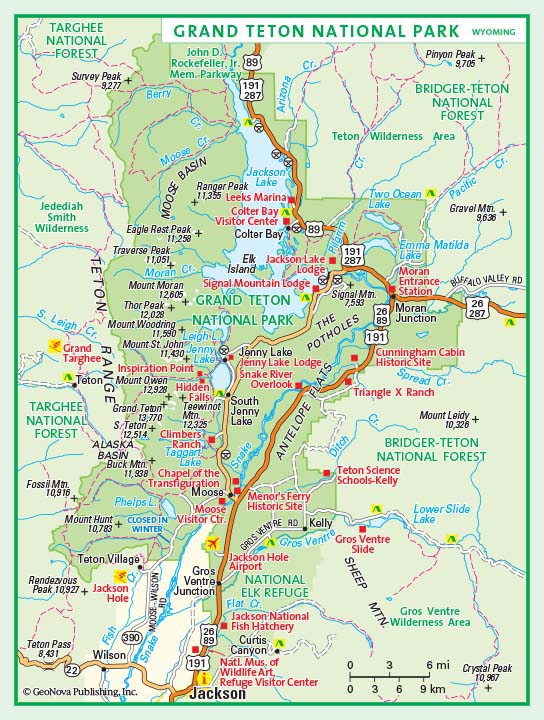 Great Teton National Park Map