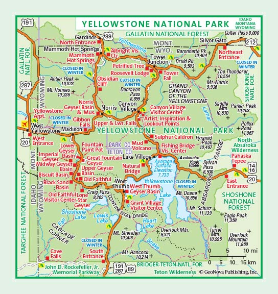 Yellowstone National Park Wall Map by GeoNova MapSales