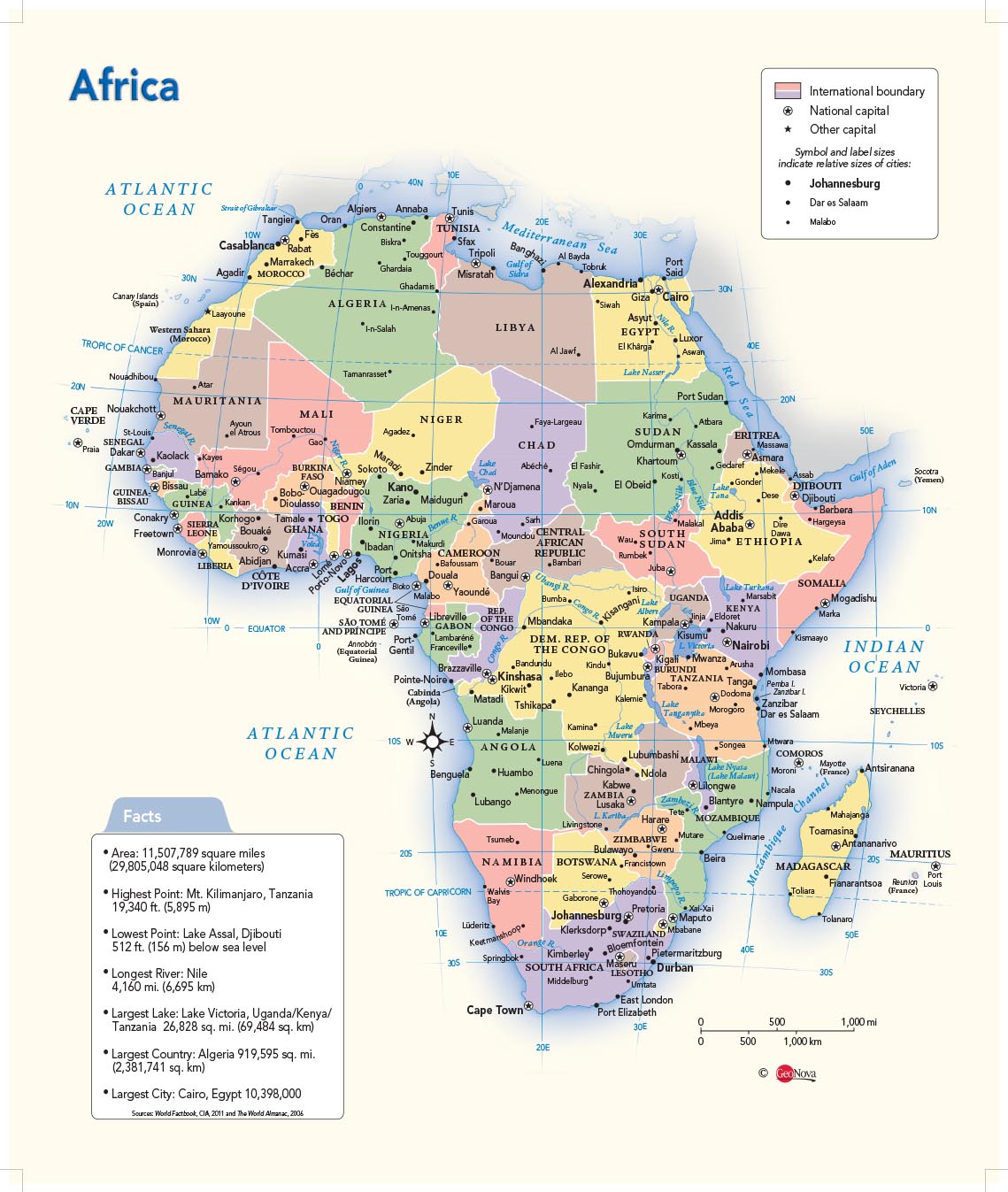 Africa Political Wall Map By GeoNova MapSales