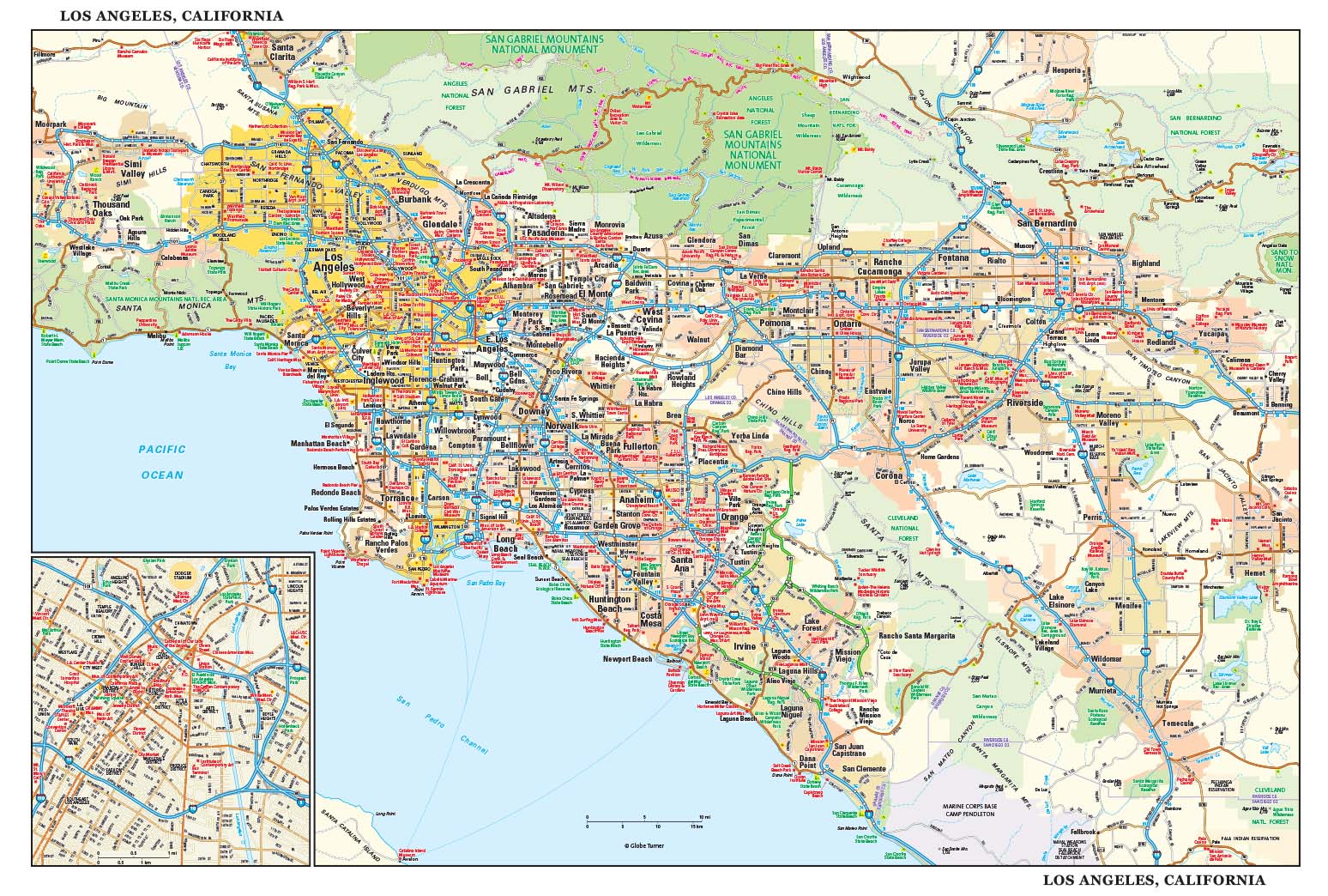 Los Angeles CA Wall Map By GeoNova MapSales Los Angeles