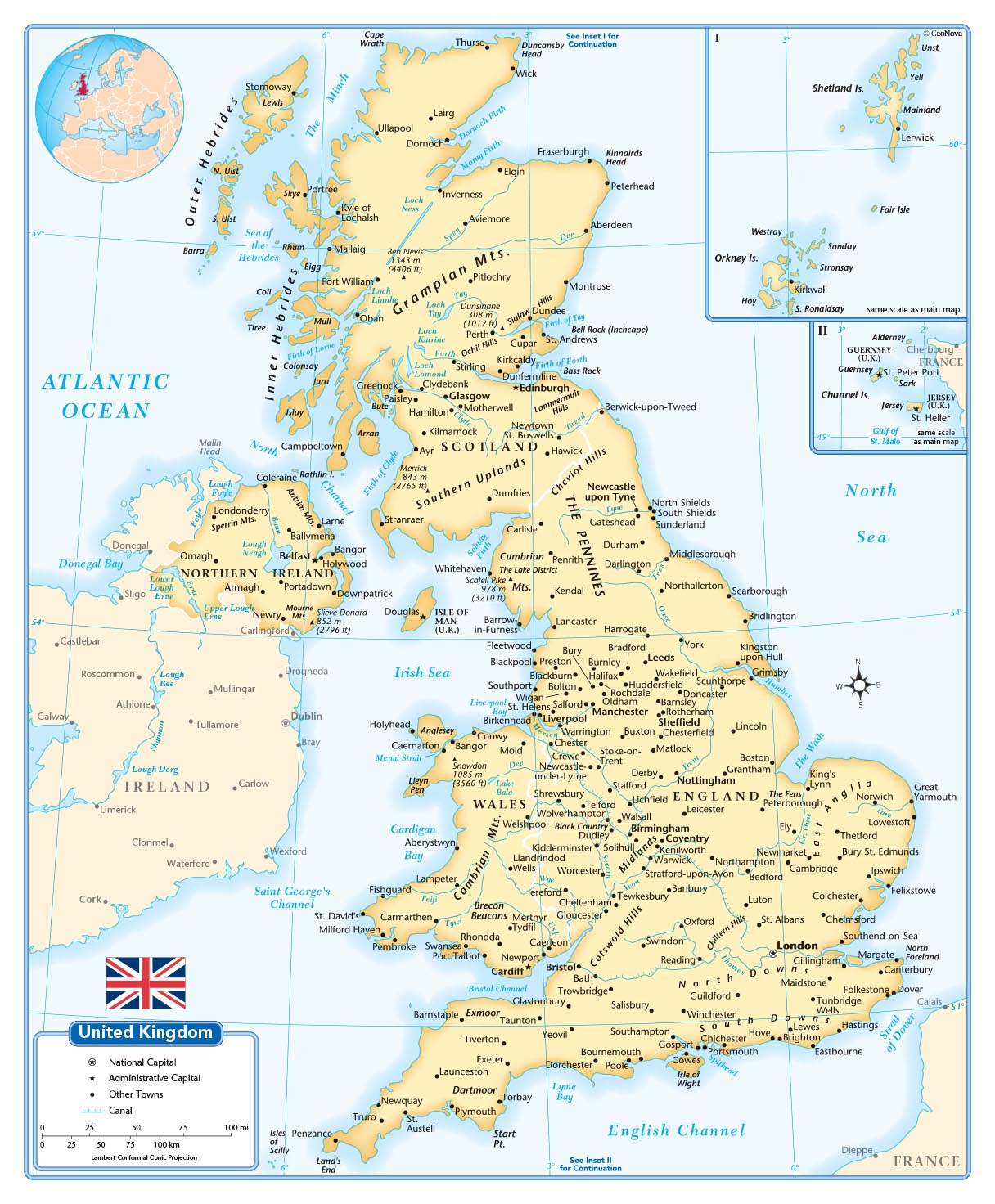 United Kingdom Wall Map by GeoNova