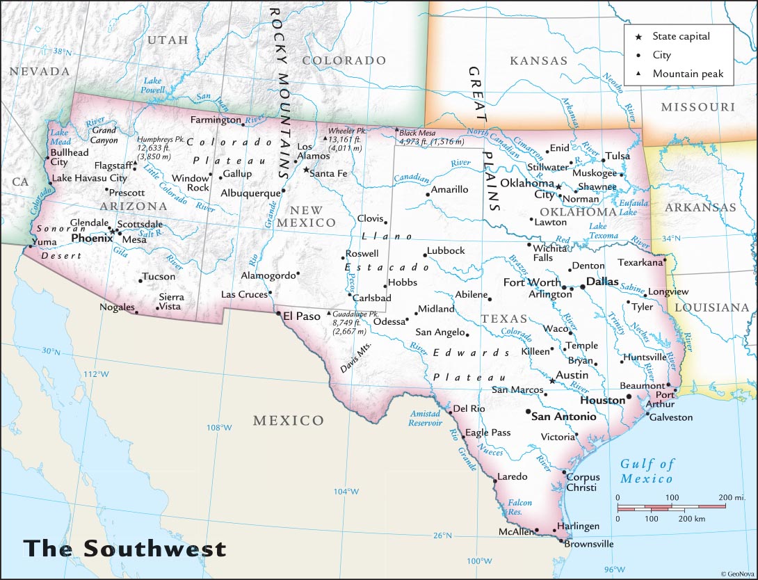 Us Southwest Regional Wall Map By Geonova