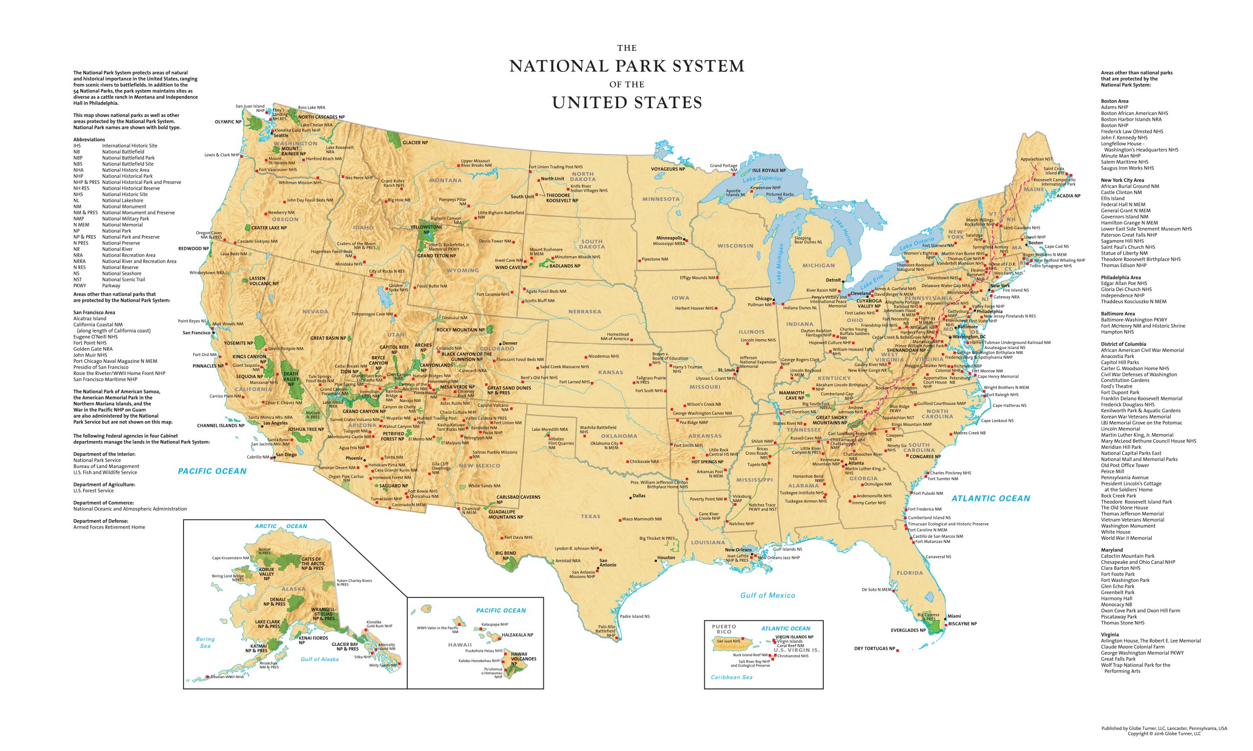 National Park System of the United States Wall Map by GeoNova MapSales