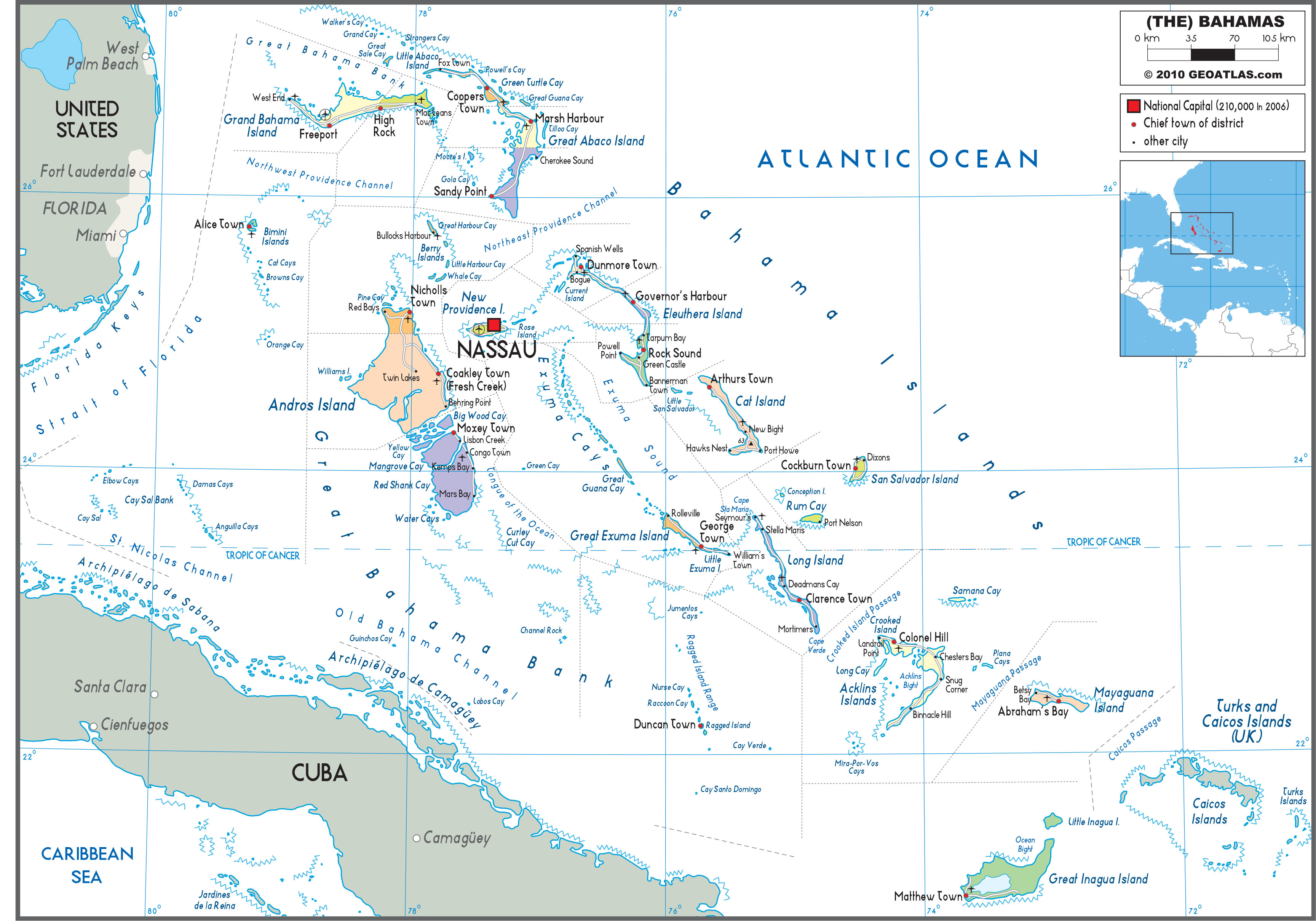 Bahamas Political Wall Map by GraphiOgre MapSales