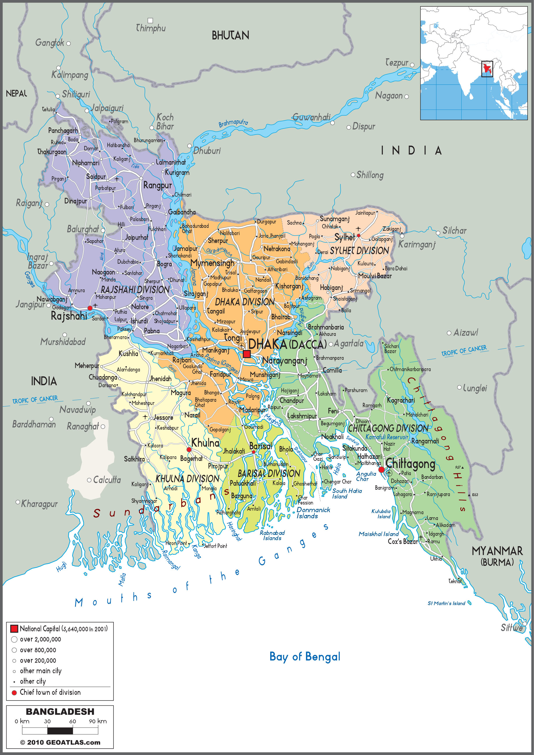 Bangladesh Political Wall Map by GraphiOgre MapSales