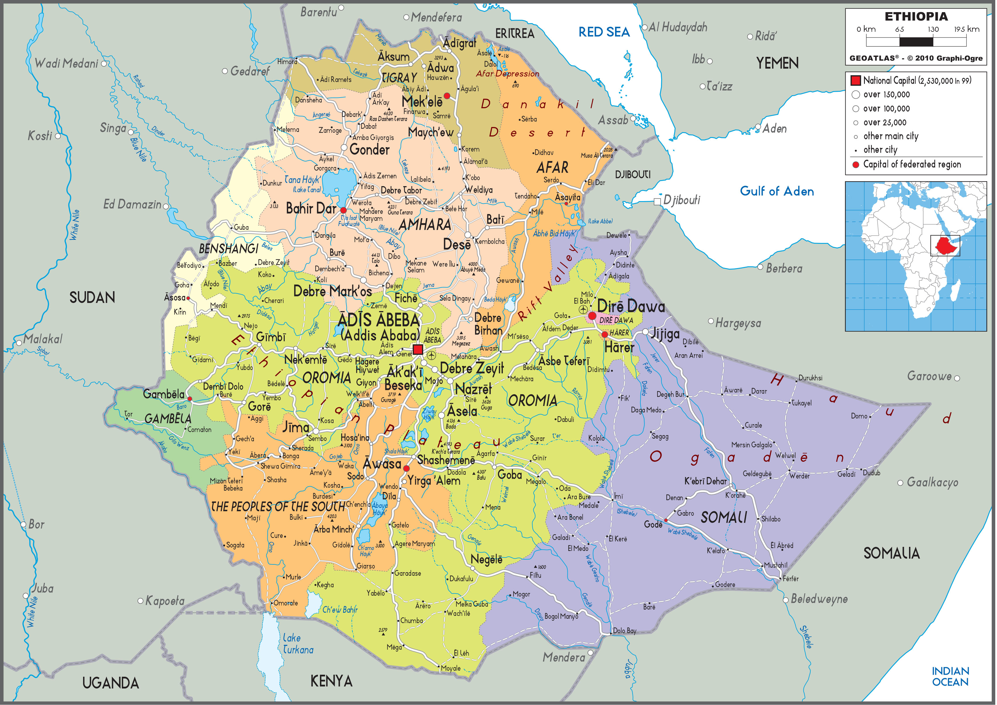 Administrative Map Of Ethiopia Regions - vrogue.co