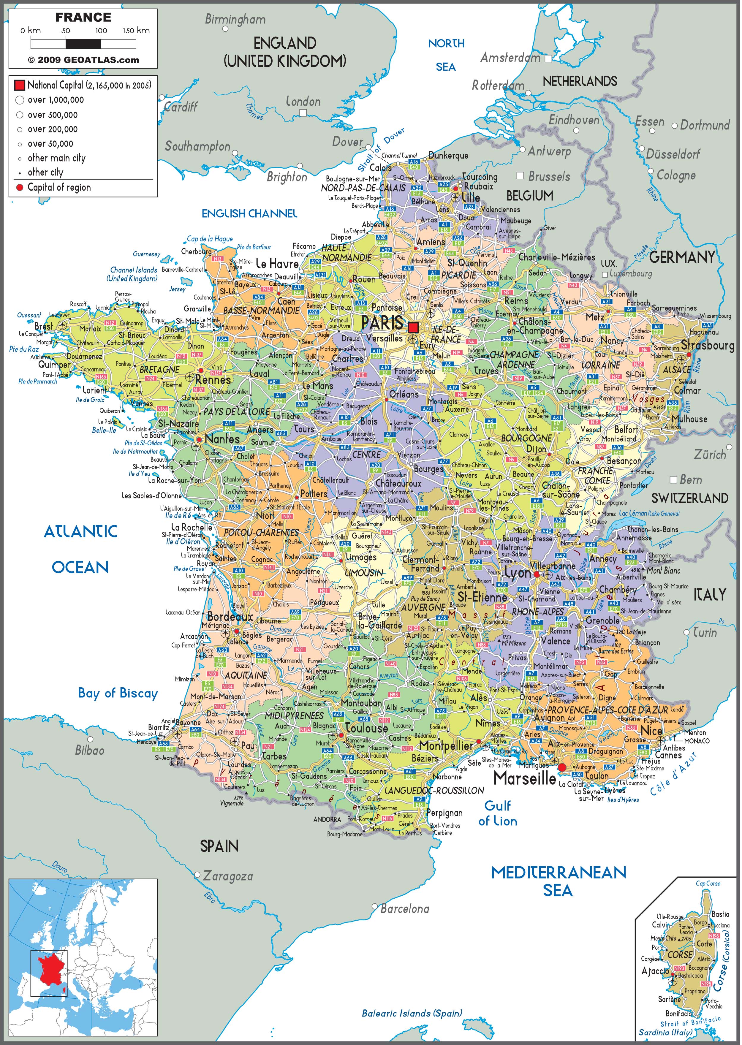 France Political Wall Map by GraphiOgre - MapSales