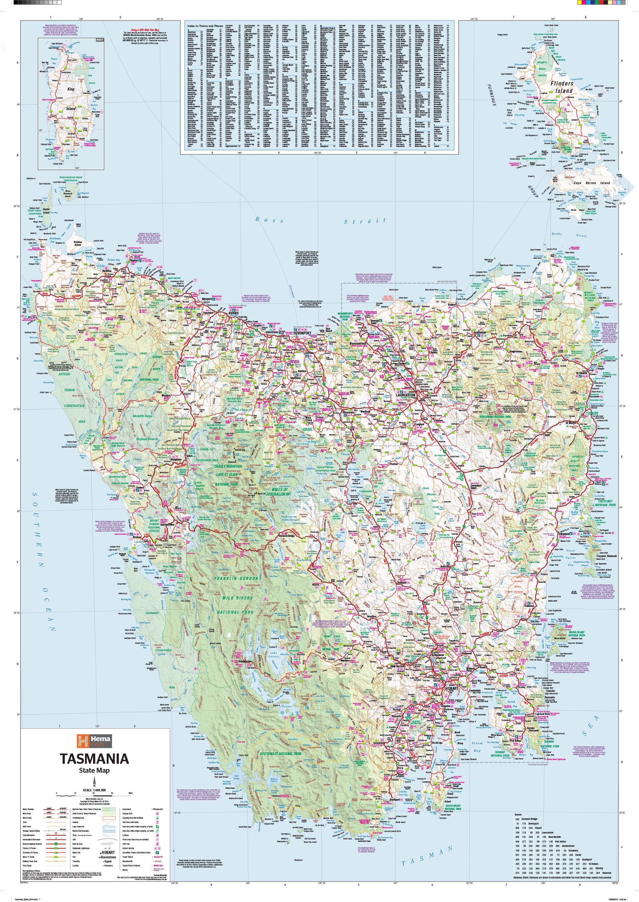Tasmania Large Color Map vrogue.co