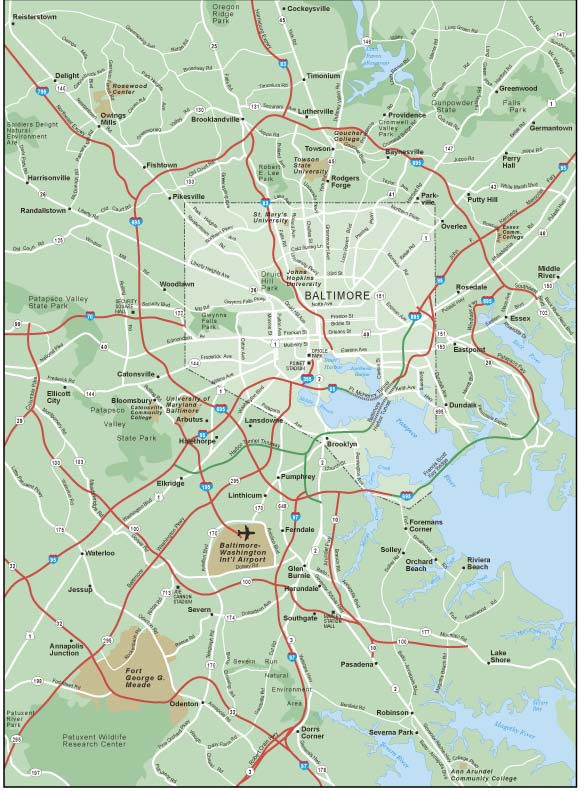 Baltimore Metro Area Wall Map by Map Resources - MapSales
