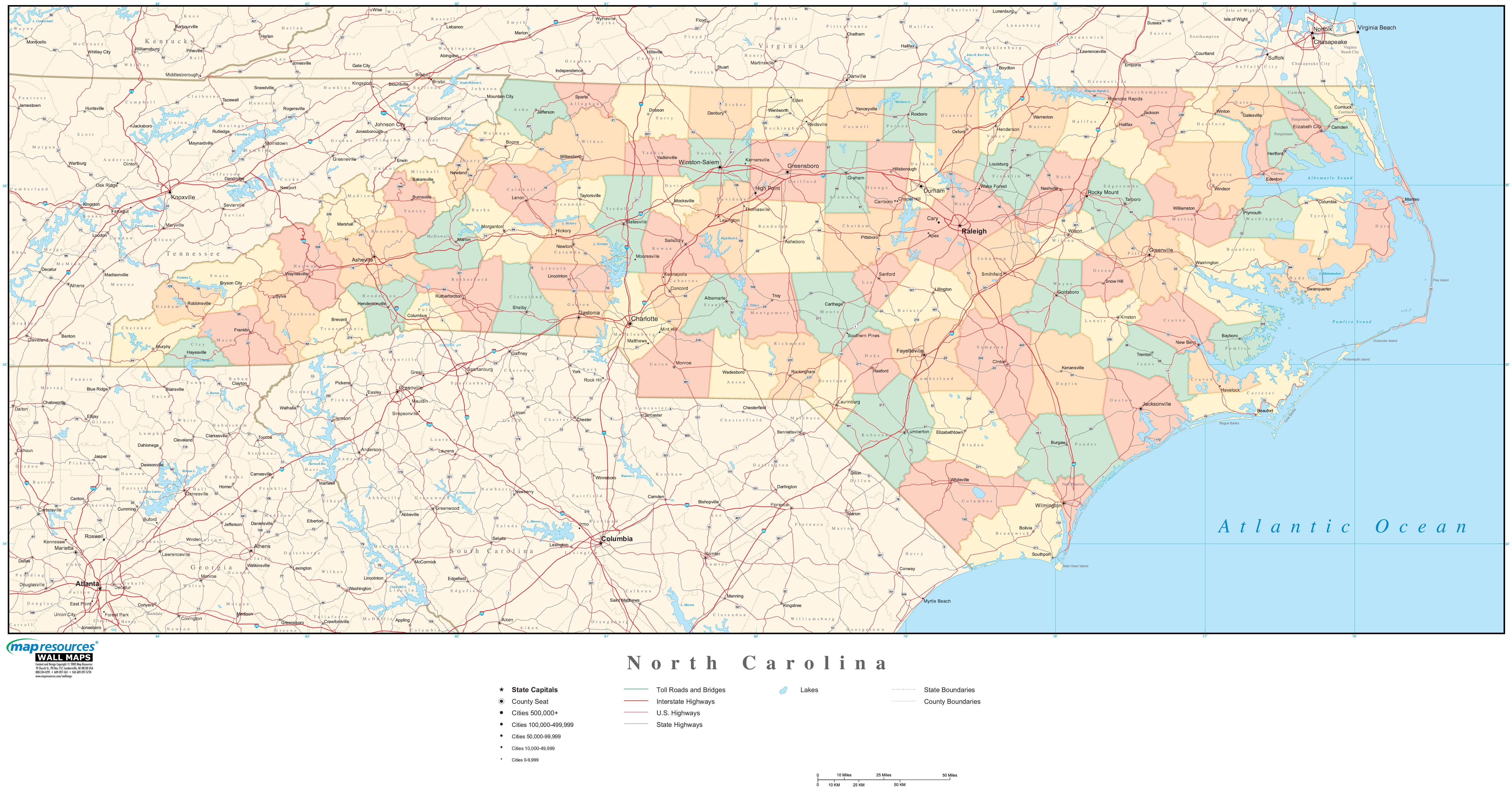 Printable Map Of Nc Counties