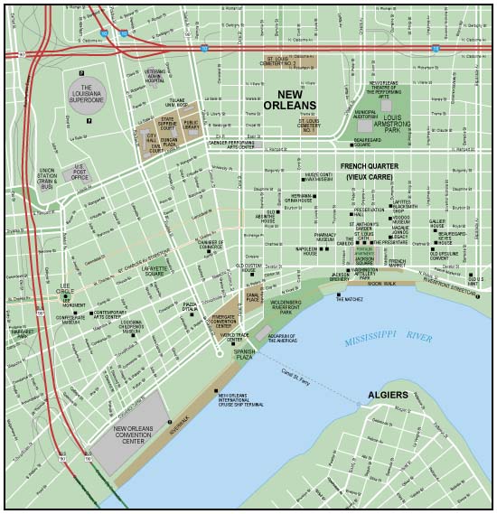 New Orleans Downtown Wall Map by Map Resources MapSales