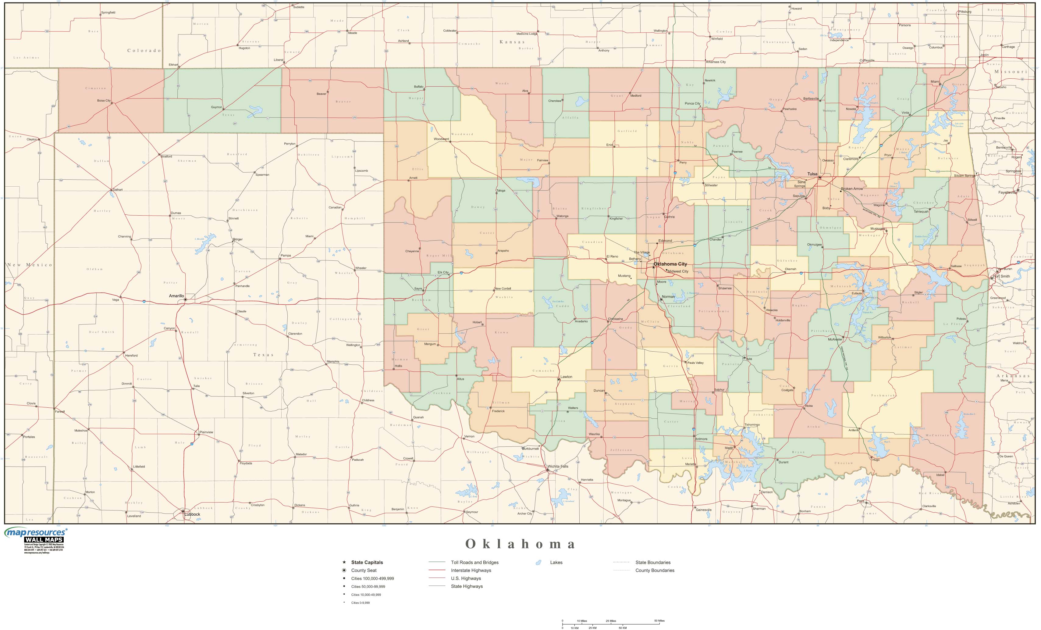 Oklahoma Counties Map With Names