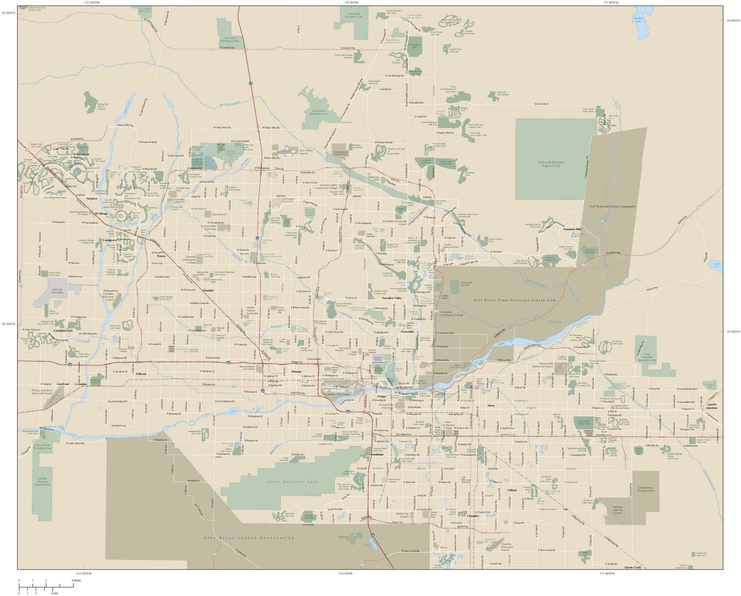 Phoenix Metro Area Wall Map by Map Resources - MapSales