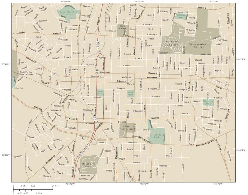 Raleigh Downtown Wall Map by Map Resources MapSales