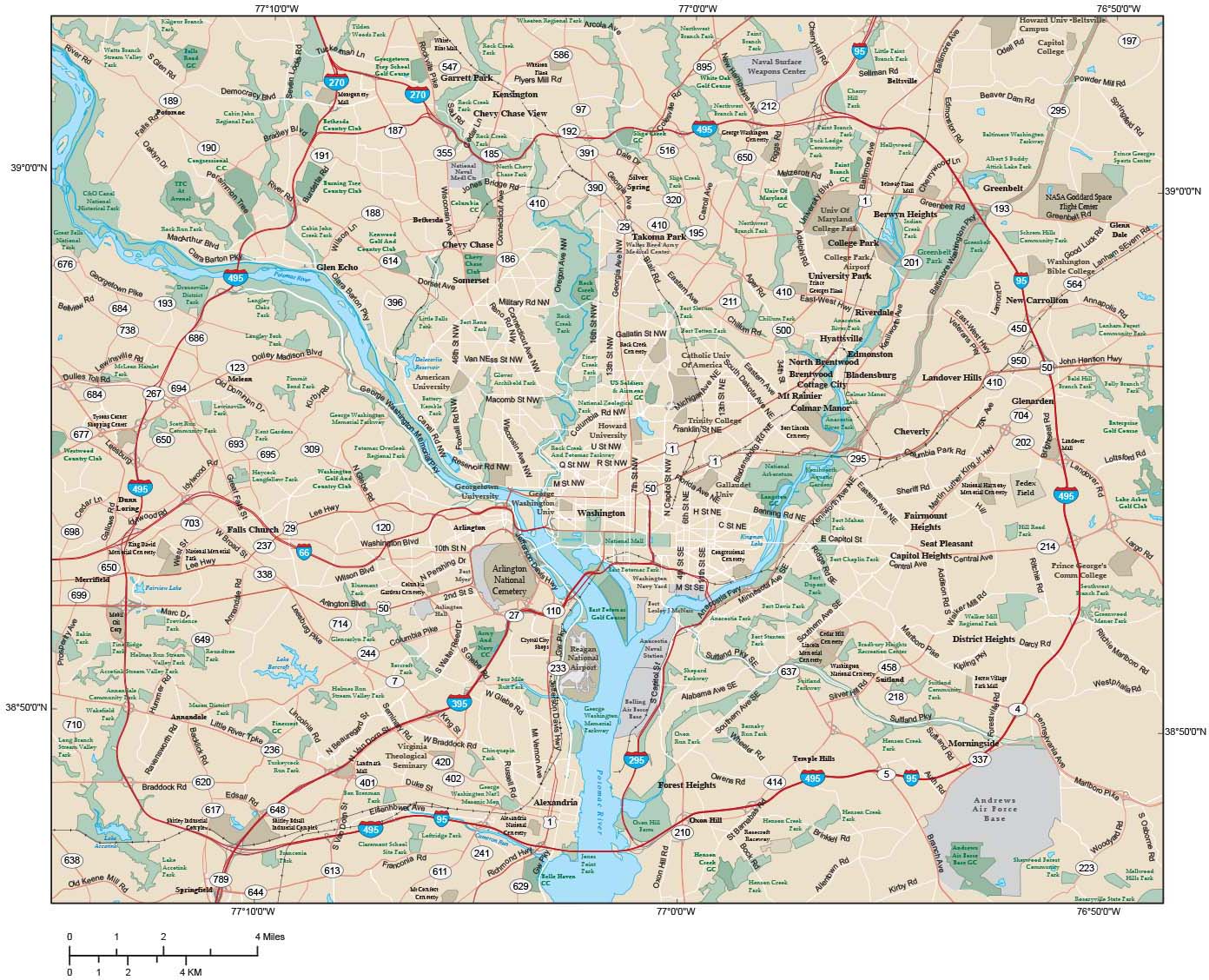 Washington Metro Area Wall Map by Map Resources - MapSales