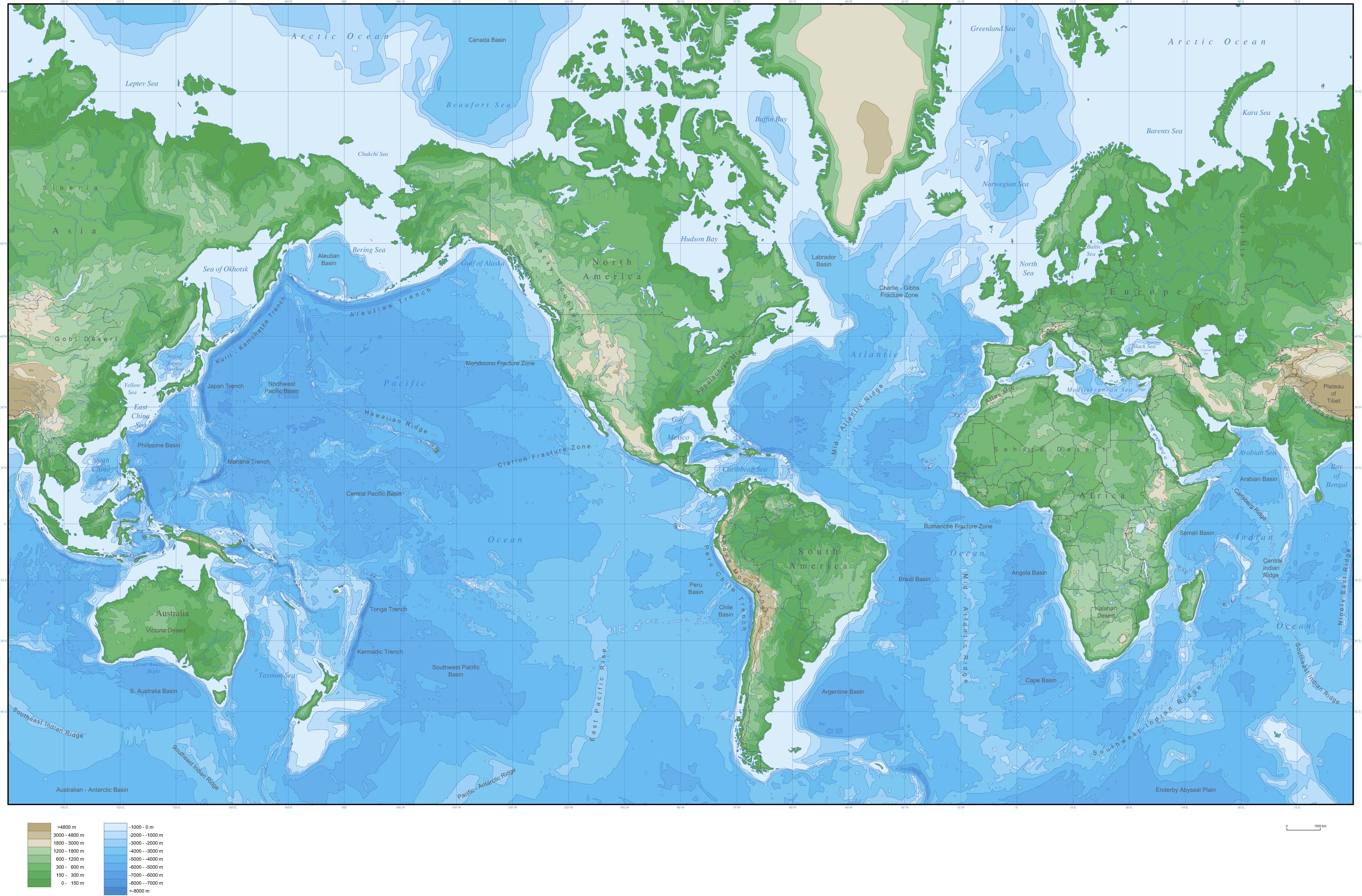 Americas Centered Physical Mercator Wall Map By Map Resources Mapsales