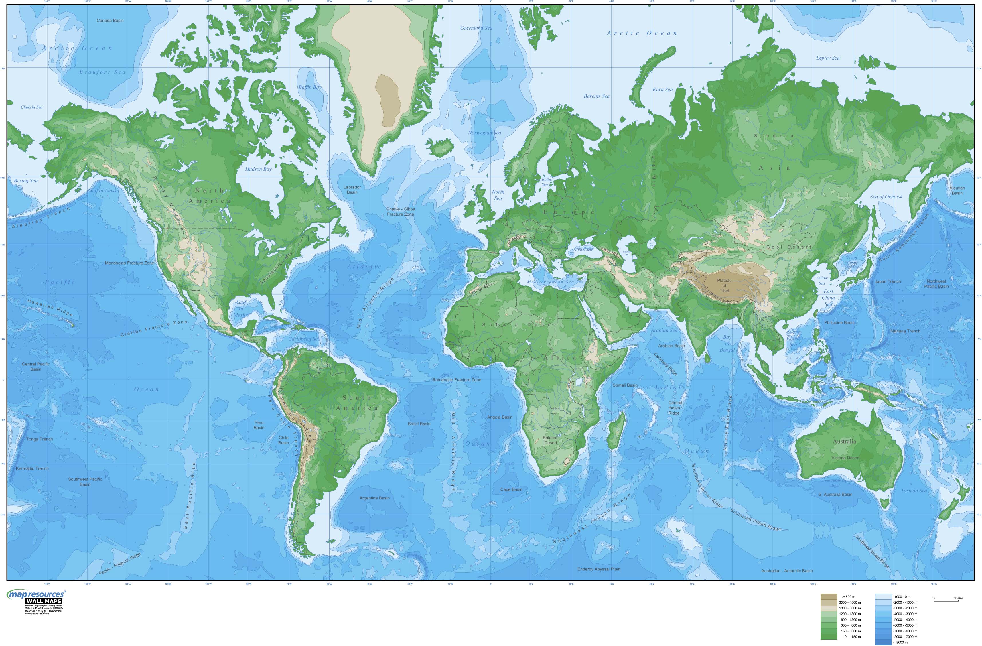 Europe Centered Physical Mercator Wall Map By Map Resources Mapsales