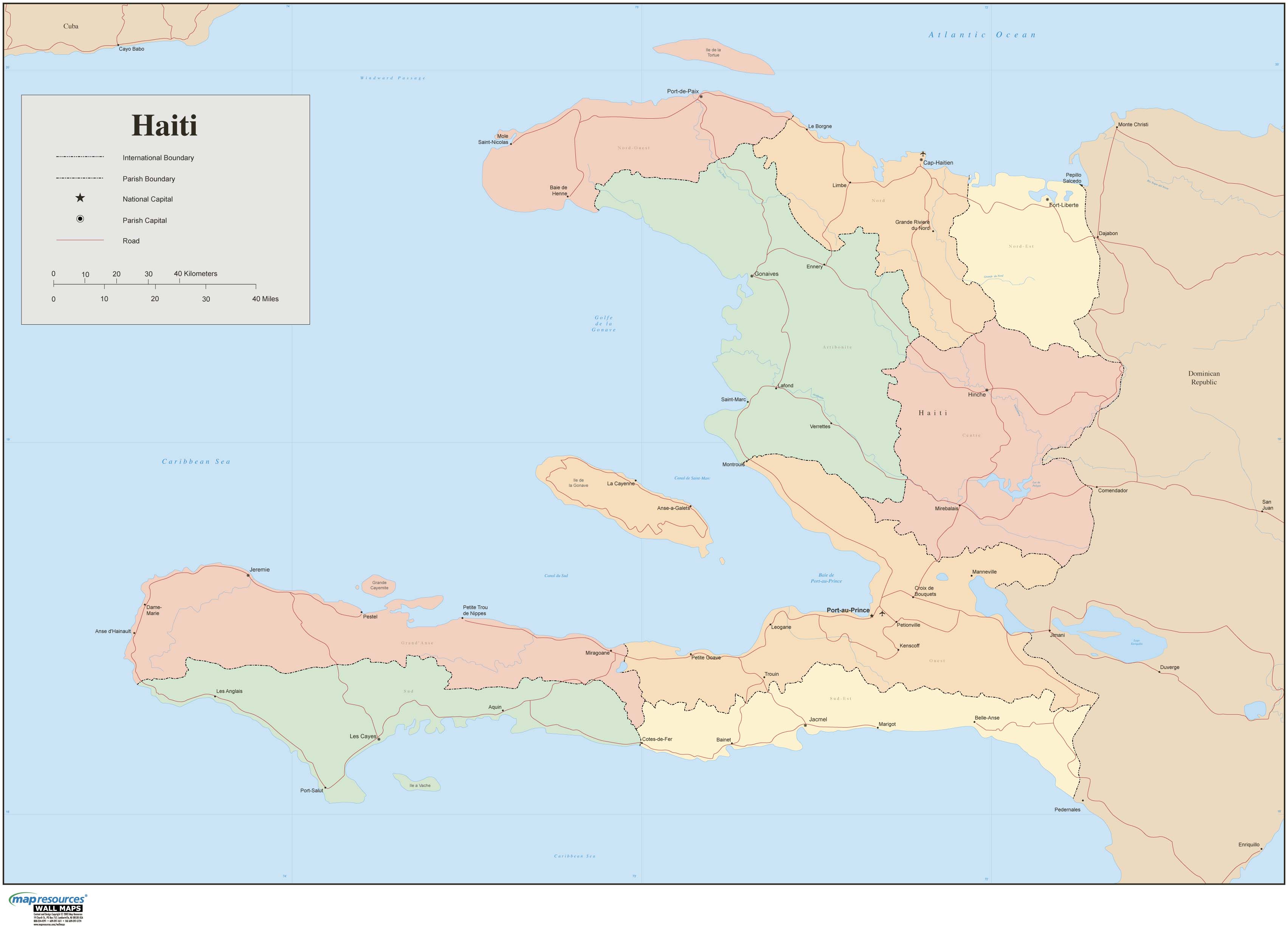 Haiti Wall Map by Map Resources