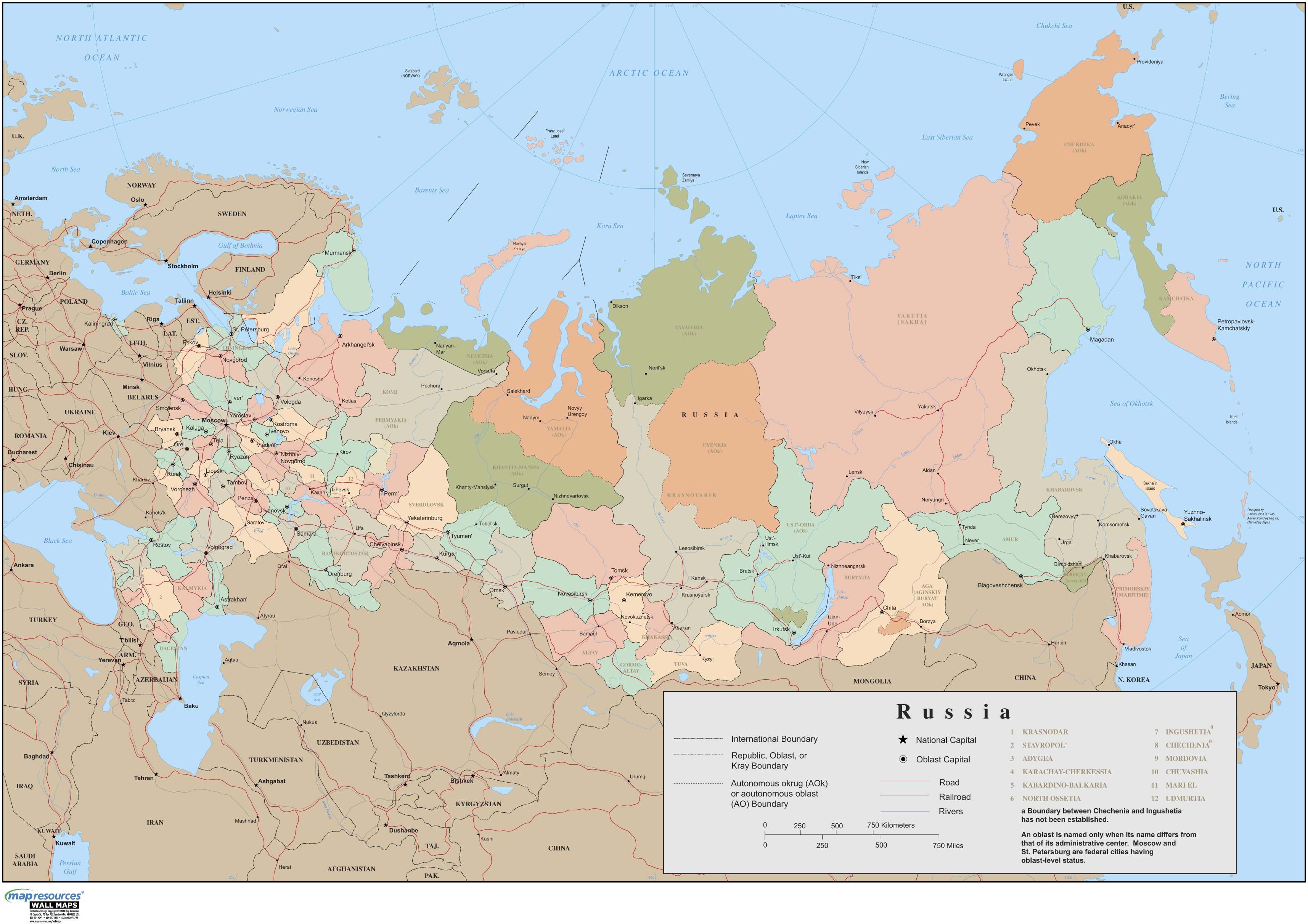 Карта россии 2024 г. Russian resources Map.