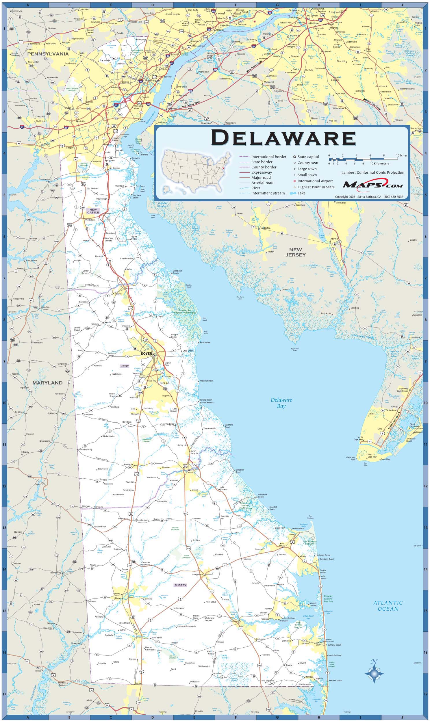 Delaware County Highway Wall Map by