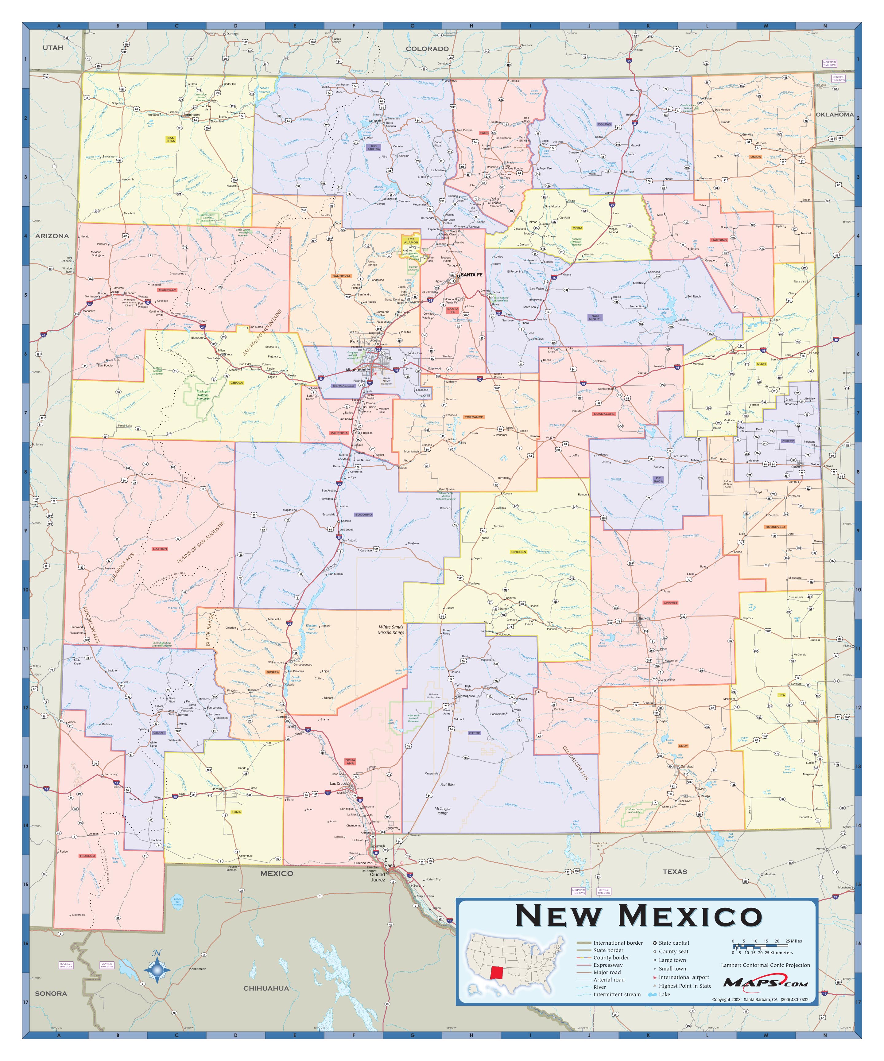New Mexico Counties Wall Map by MapSales