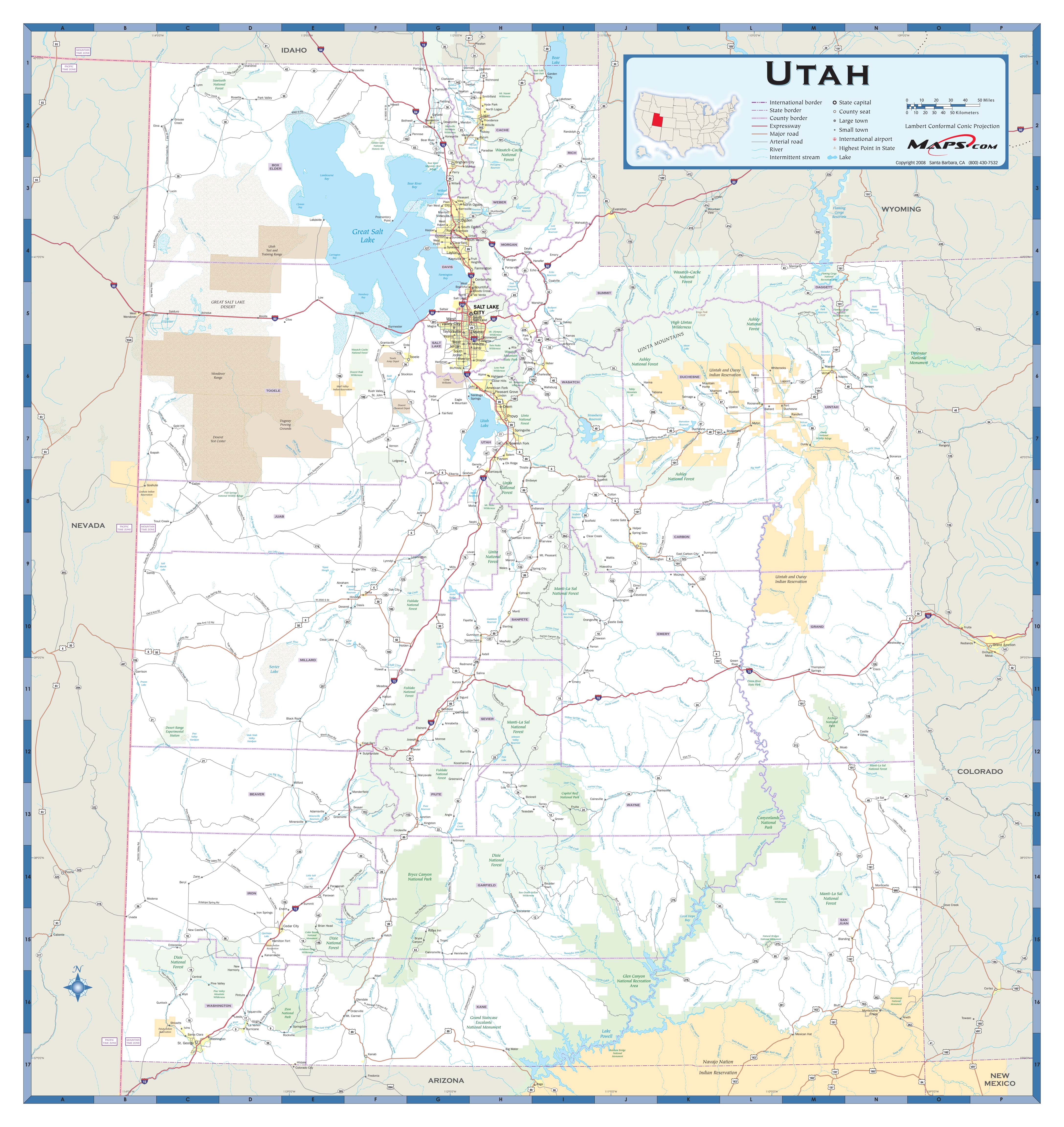 Utah Counties Wall Map Images And Photos Finder