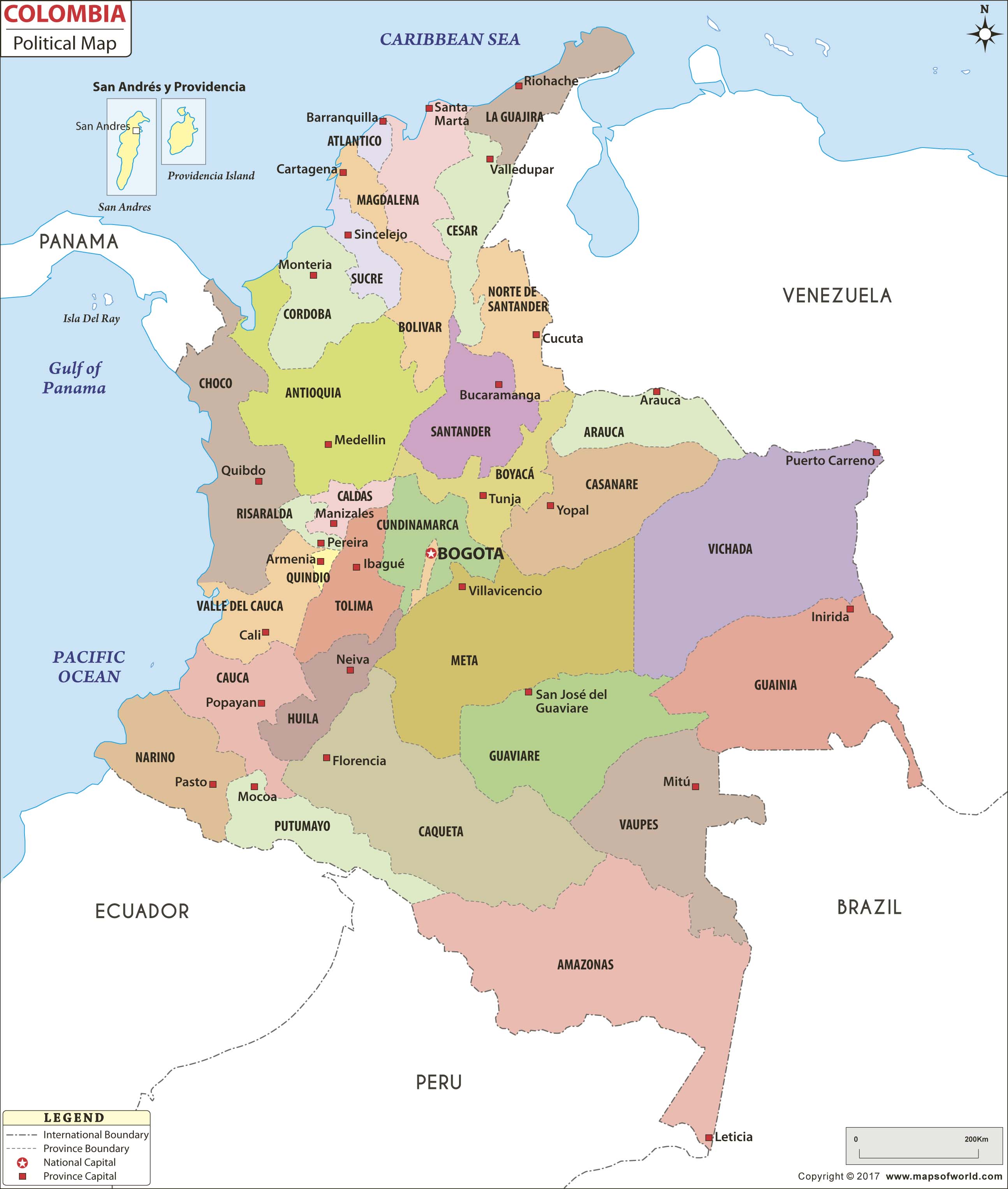 Geopolitical Map Of Colombia Colombia Maps Worldmapsinfo Images ...